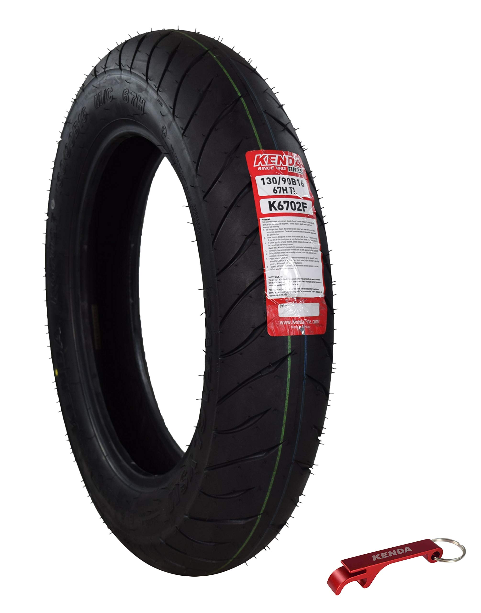 Kenda Cataclysm Bias Motorcycle Cruiser Tire 130/90-16 (130/90B16) - High Performance Motorcycle Tires for Cruisers - Includes Free Keychain Bottle Opener - Perfect for Long Rides, Highway Cruising & Touring