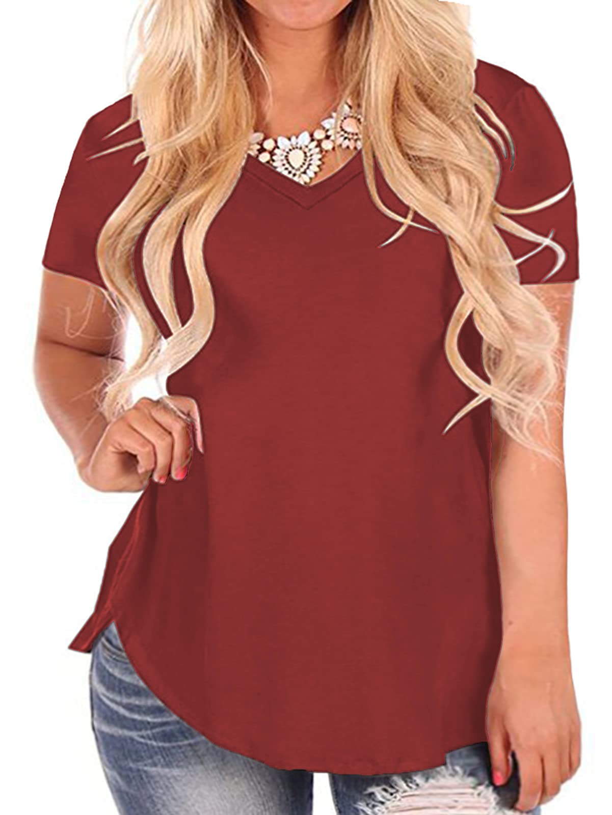 ROSRISS Women's Plus Size Tie Dye T-Shirts - Summer Casual Short Sleeve Tops for Women | Perfect for Beach, Vacation & Everyday Wear