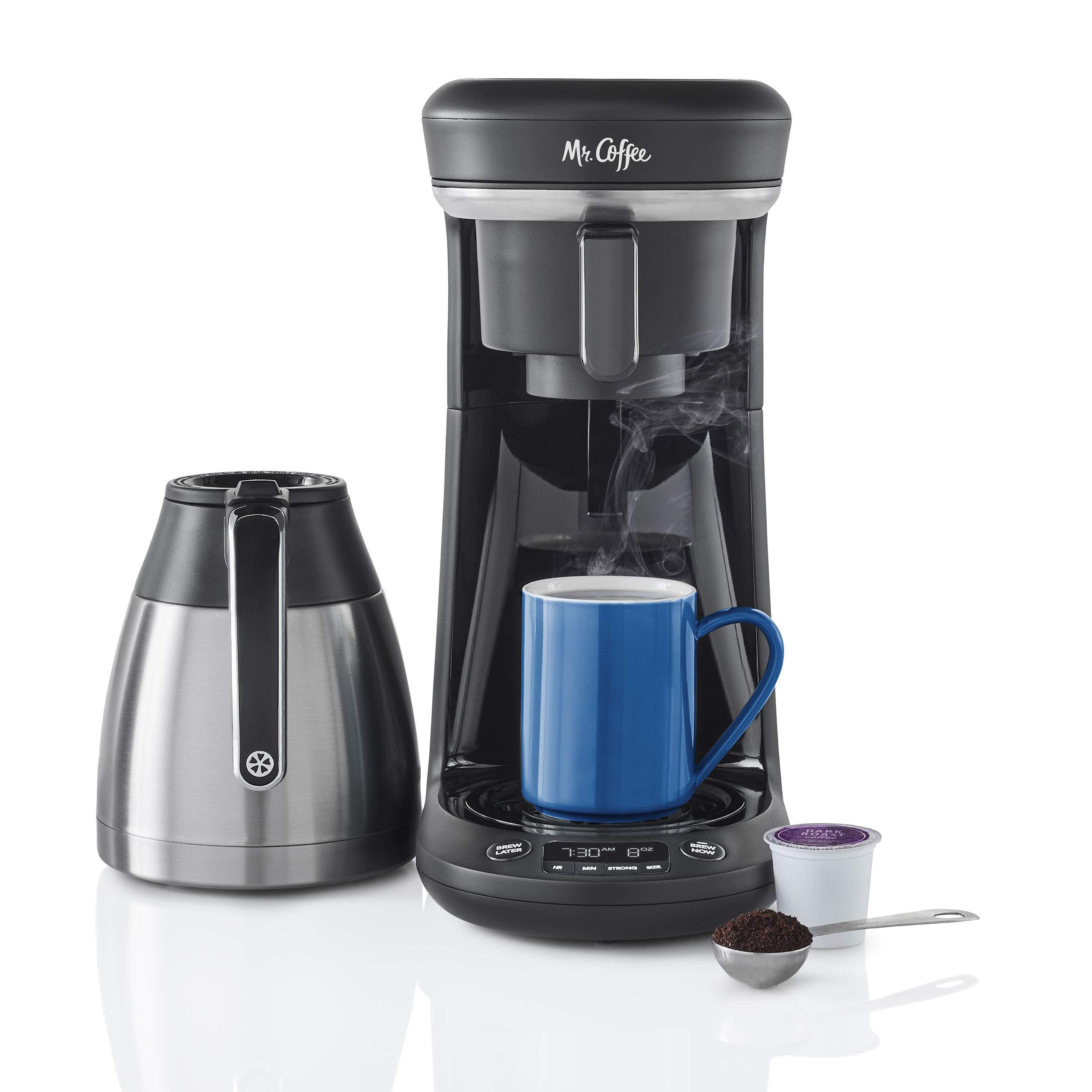 Mr. Coffee 10-Cup Programmable Coffee Maker - Single Serve & Carafe Brewing - Black - Perfect for Home, Office & Entertaining