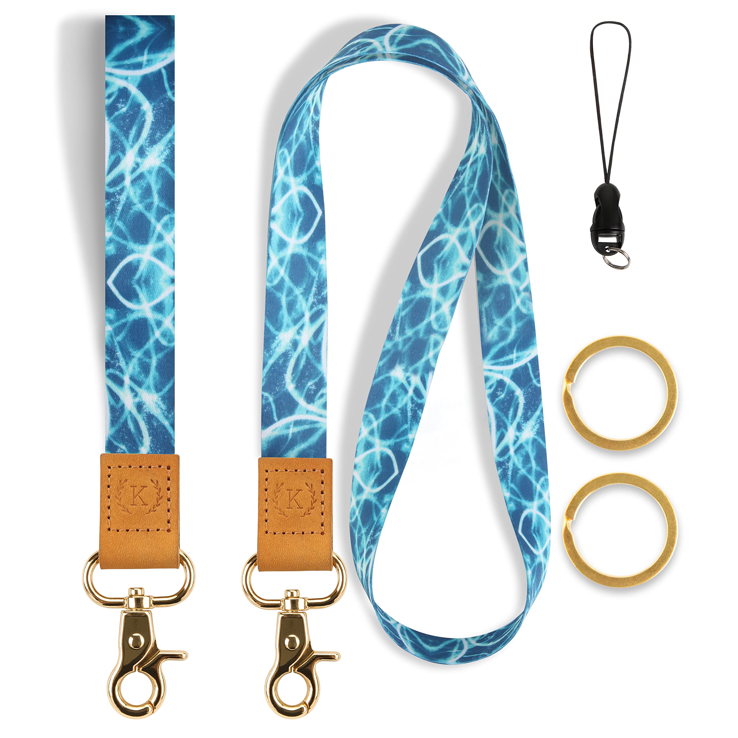 Stylish Lanyard Set for Keys & ID Badges - Soft Durable Polyester - Perfect for Work & Travel