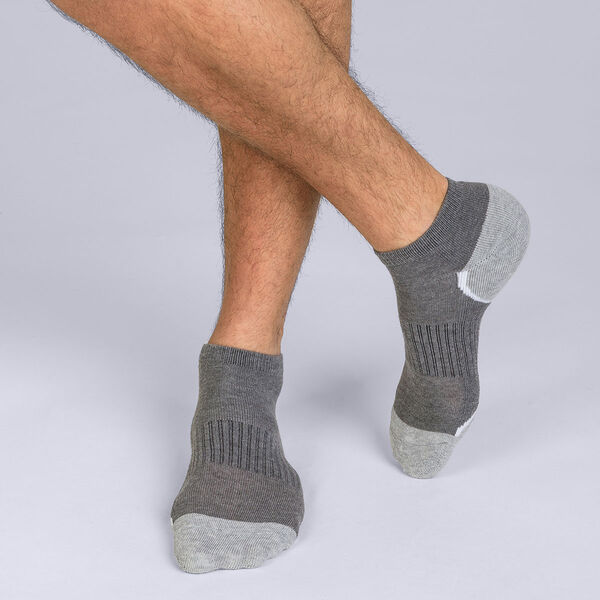 3-Pack Men's Gray Sports Socks for Sneakers - Breathable Athletic Socks for Running, Gym & Casual Wear - Dim Sport Performance Socks