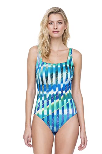 Gottex Women's One Piece Swimsuit - Square Neck, Standard Fit, Comfortable & Stylish Swimwear for Beach, Pool & Vacation | Plus Size Options Available