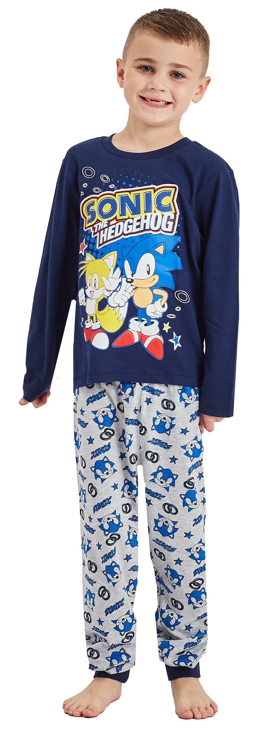 Boys Sonic the Hedgehog Pajama Set - Kids Gaming Sleepwear with Blue Hedgehog Print - Perfect for Sleepovers, Birthday Gifts & Cosplay Fun