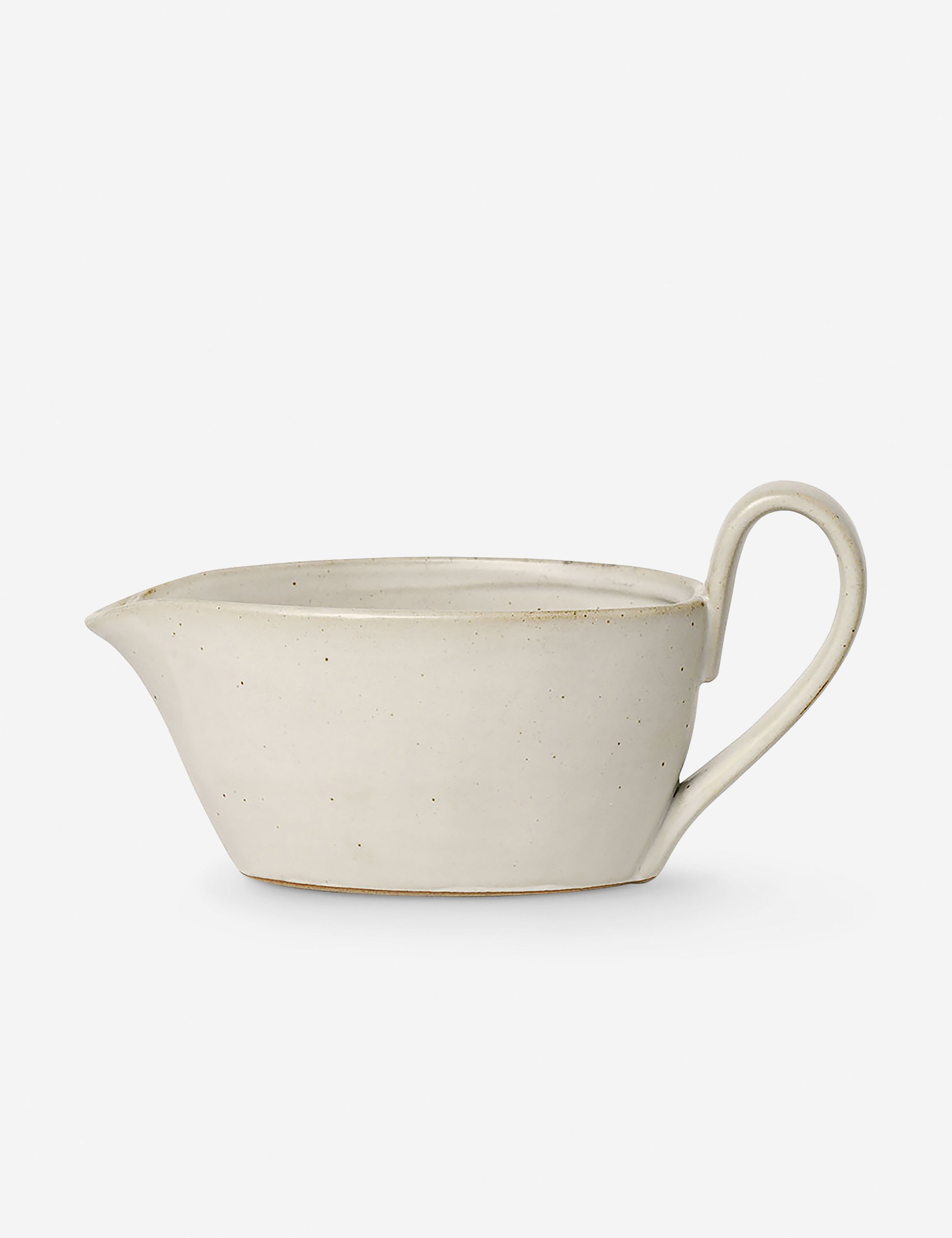 Ferm Living Flow Sauce Boat - Elegant Ceramic Gravy Boat with Wooden Stand for Dining & Entertaining | Perfect for Thanksgiving, Dinner Parties & Home Decor