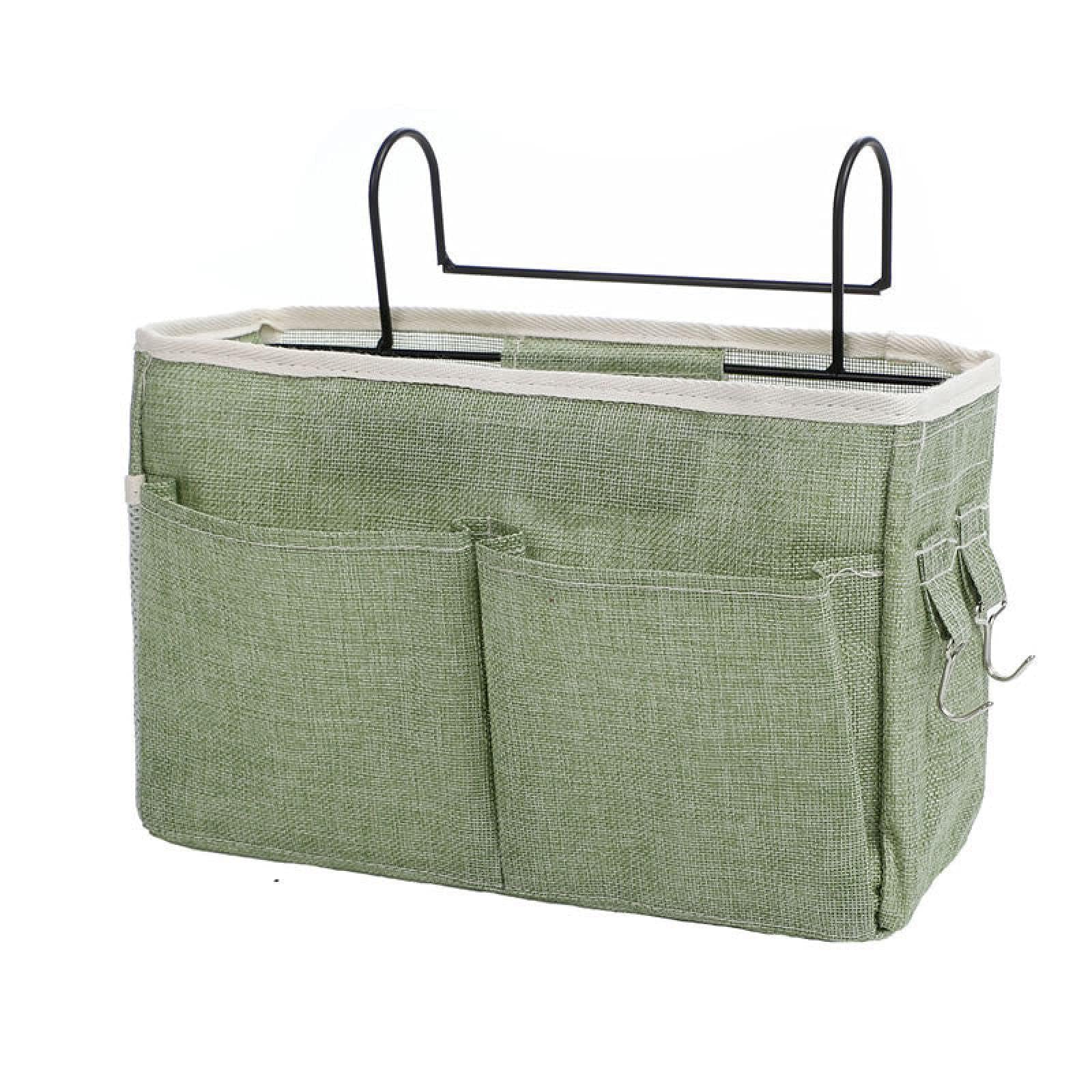 MMXVVF Hanging Storage Bags - 2 Pack Green Wall Organizer with Hooks for Closet Door, Bathroom, Bedroom & Nursery - Space Saving Decorative Storage Solution