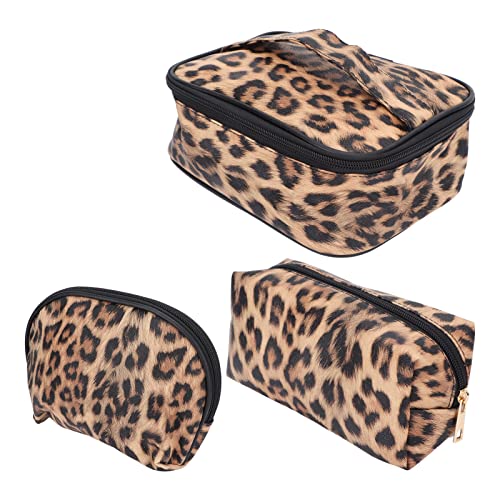 Waterproof & Durable 3-Piece Leopard Print Makeup Bag Set - Perfect for Travel, Business Trips & Daily Cosmetics Storage