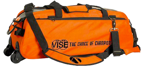 3 Ball Orange Roller Tote Clear Top Vise - Heavy Duty Bowling Ball Bag with Clear Vinyl Top for Easy Identification | Perfect for Bowling Tournaments, League Play & Practice Sessions