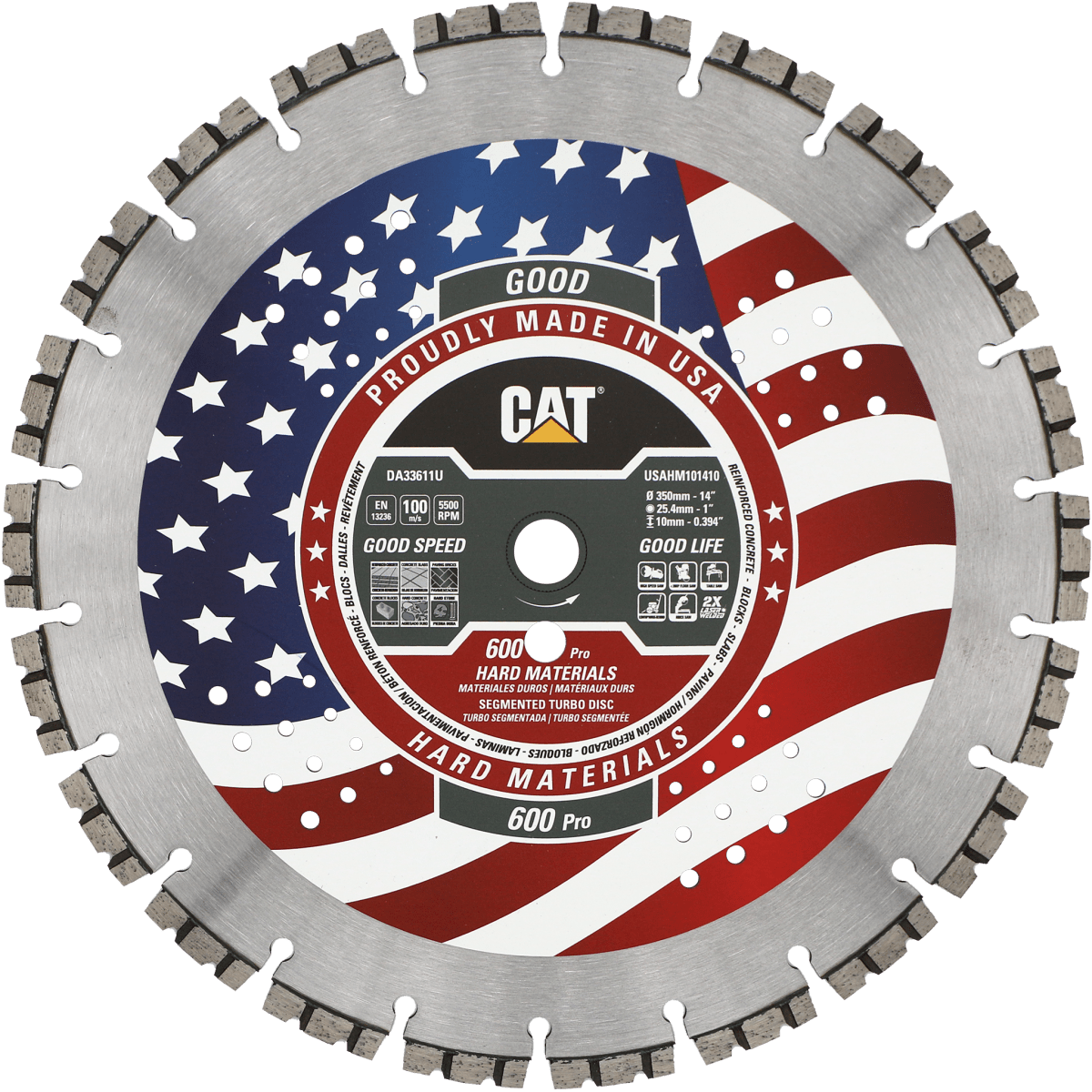 Caterpillar 600 Pro Turbo Diamond Blade - Premium Cutting Tool for Concrete, Tile & Stone - Free Shipping USA - Perfect for Construction, Masonry & DIY Projects