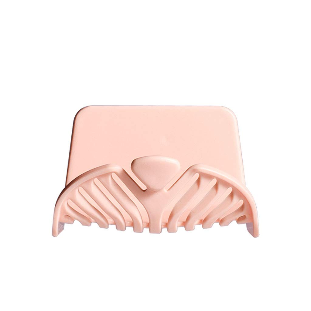 Jiji Soap Dish - Punch-Free Suction Cup Wall Mount Soap Holder, ABS Plastic Bathroom Soap Tray with Drain Holes, Strong Sucker Soap Box (Pink) - Perfect for Shower, Bathtub, and Sink Counter Organization