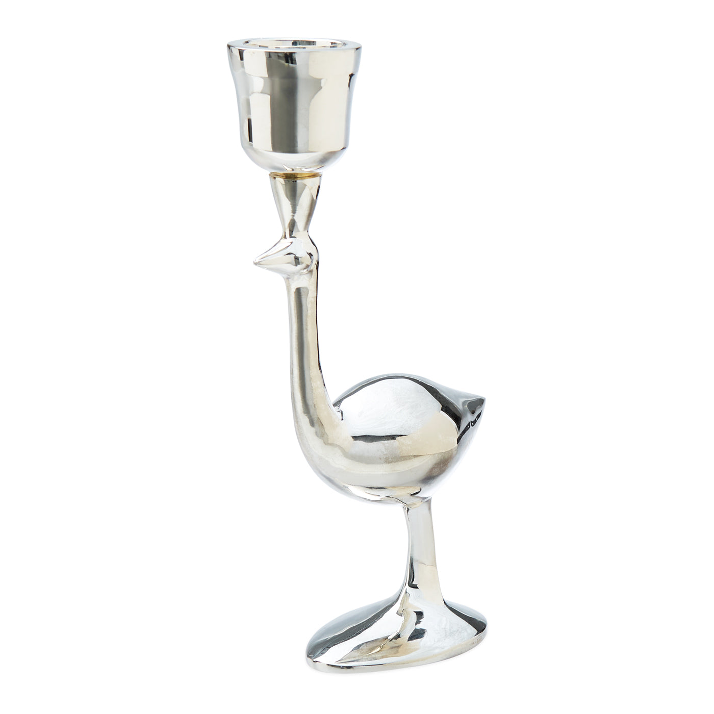 Elegant Silver Plated Ostrich Candle Holder for Home Decor - Perfect for Wedding Centerpieces, Dining Table Decor & Romantic Ambiance