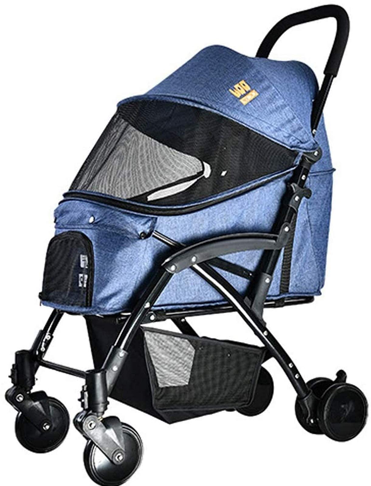 Premium Heavy Duty Dog Cat Pet Stroller - All-Terrain Travel Carriage with Zipperless Entry & Airless Tires for Small Medium Large Dogs - Perfect for Vet Visits, Shopping Trips & Outdoor Adventures
