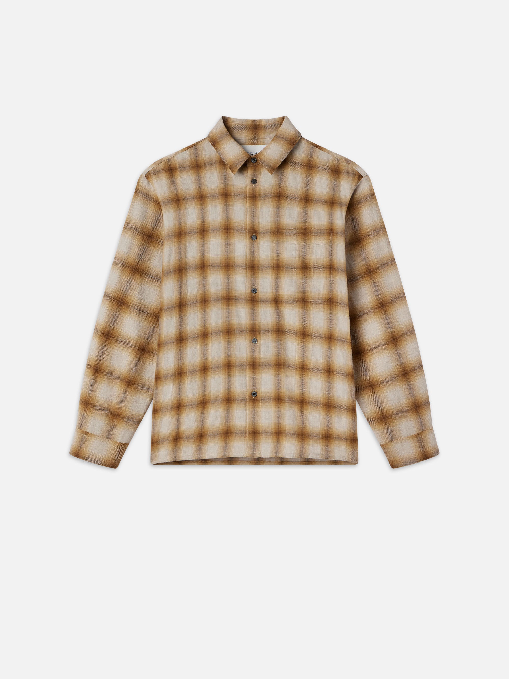 Lightweight Tan Plaid Shirt for Men - Comfortable Casual Button Down Shirt - Perfect for Outdoor Activities, Work & Everyday Wear