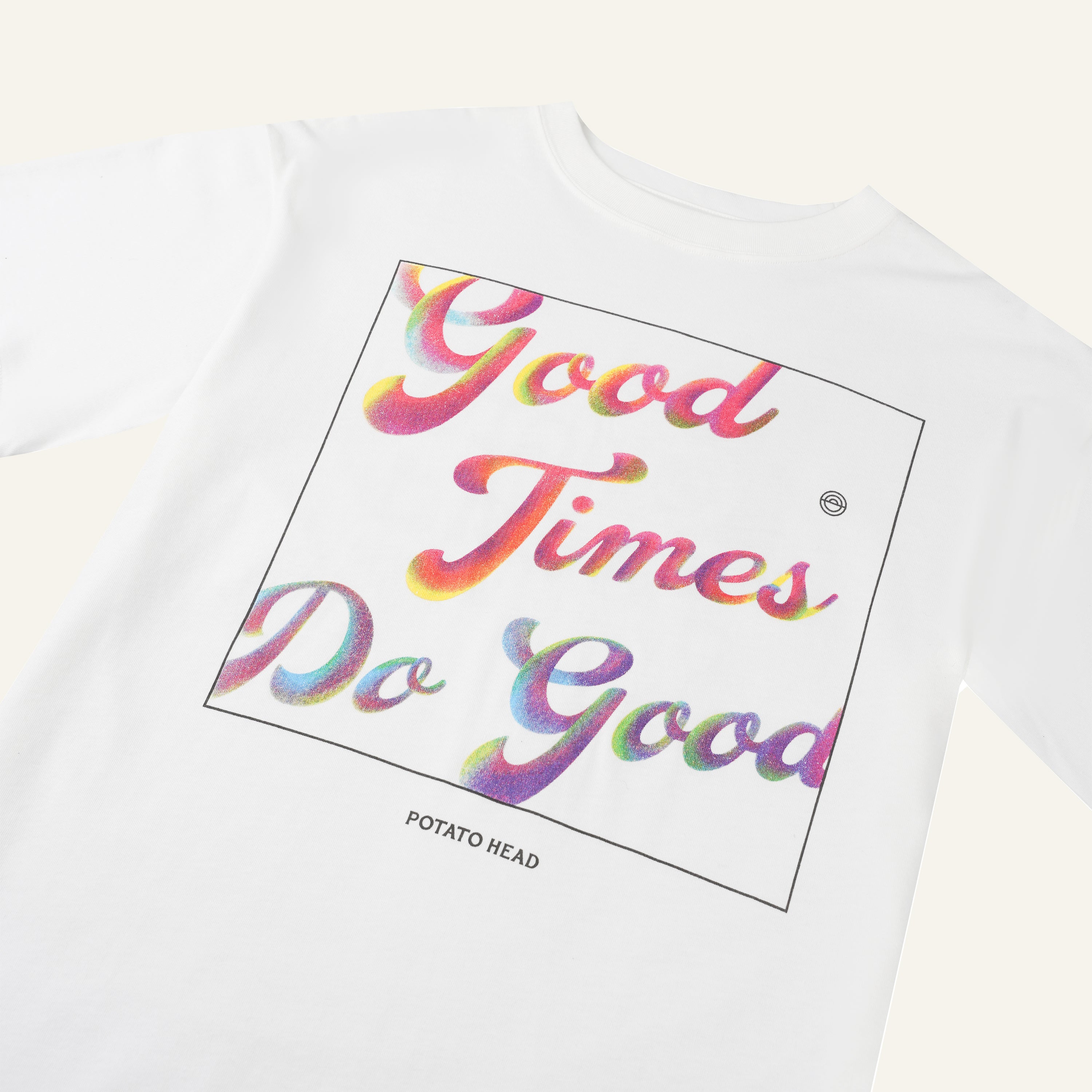 Good Times Do Good T-Shirt - White Cotton Tee for Casual Wear, Charity Events & Everyday Comfort