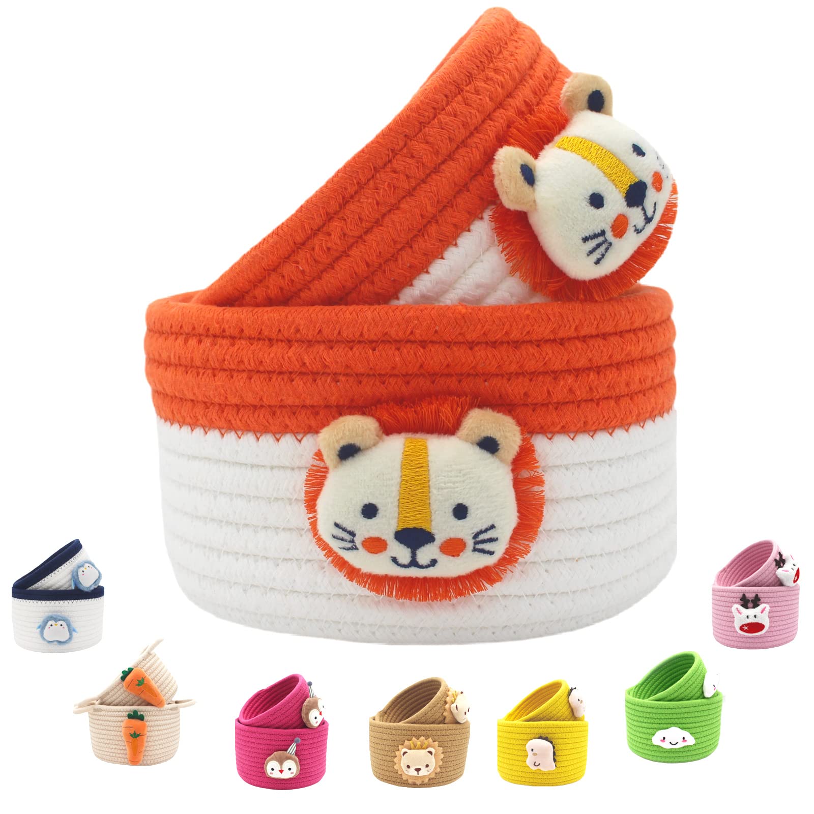 Handwoven Cotton Rope Storage Basket - Multi-Purpose Organizer for Nursery, Closet, Bathroom & Pet Toys (7.4