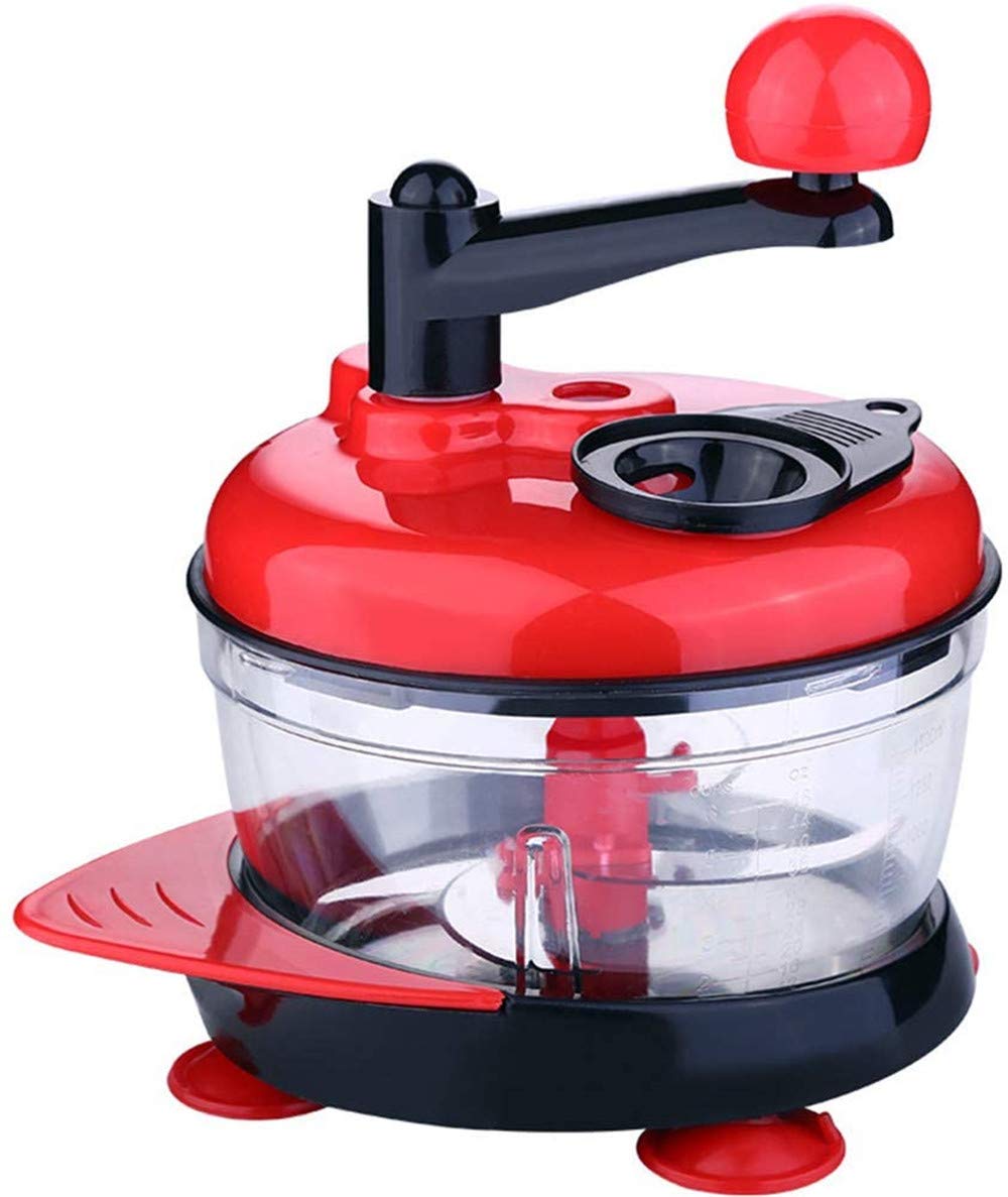 JDH Manual Meat Grinder & Multi-Function Food Processor - Stainless Steel Blades, Easy Clean Vegetable Chopper for Garlic, Nuts, Meat, Fruits - Perfect for Kitchen, Camping & Meal Prep
