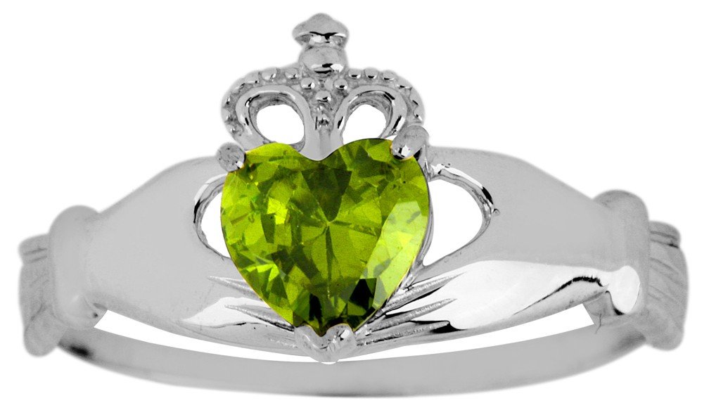 Claddagh Ring 925 Sterling Silver CZ Heart for Wedding & Gift