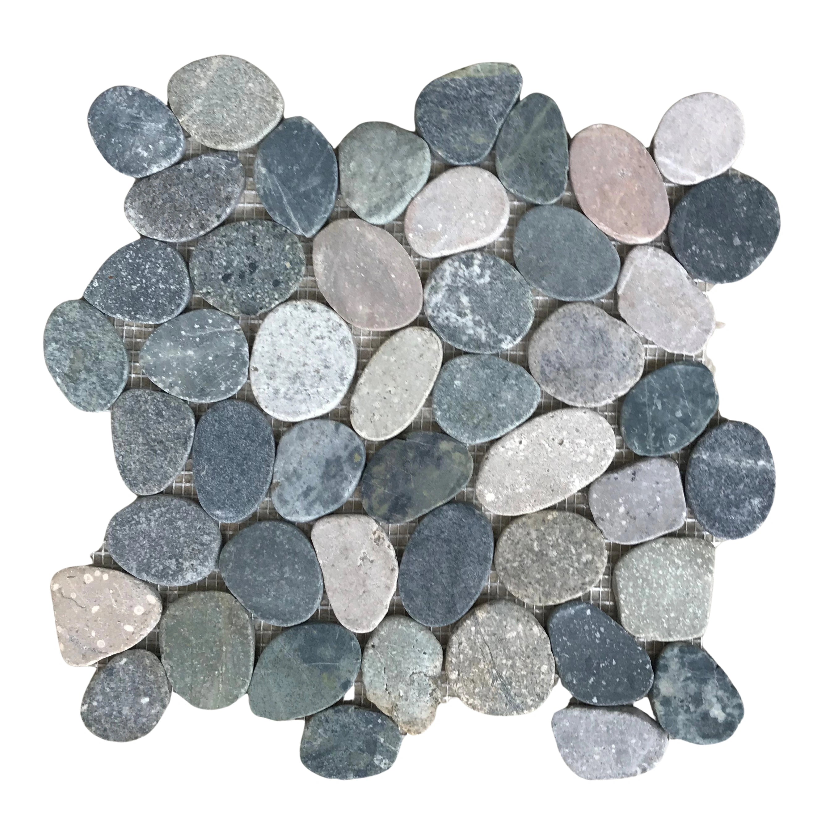 Coastal Pebbles Mosaic Tiles - Sumatra Earth Natural Stone Wall & Floor Decor for Bathroom, Kitchen Backsplash, and Outdoor Landscaping