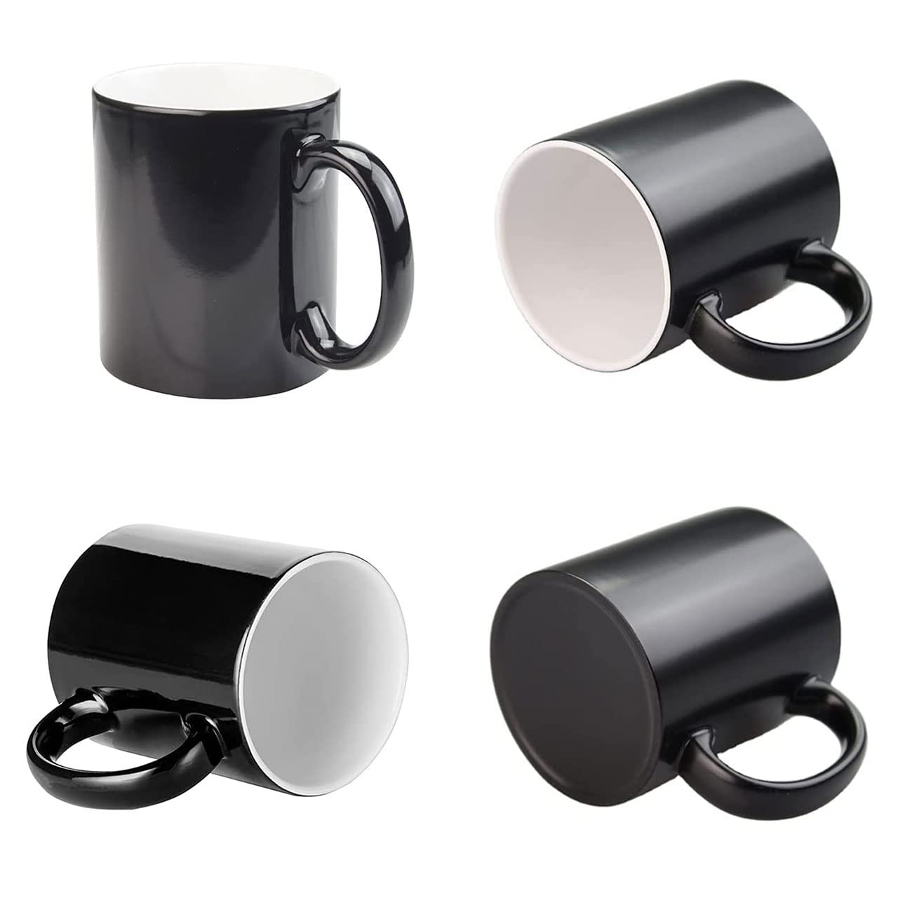 11 oz Magic Color Changing Ceramic Mug - Professional Grade Sublimation Porcelain Cup with Black Glossy Finish (Case of 36) - Perfect for Coffee, Tea, Gifts & Custom Printing Businesses