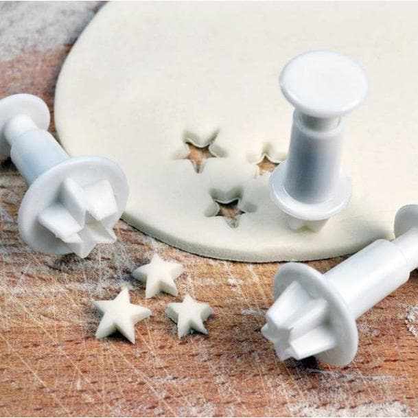 3-Piece Star Cutters Set for Fondant and Gumpaste - Professional Baking Tools for Cake Decorating, Cookies, and DIY Desserts