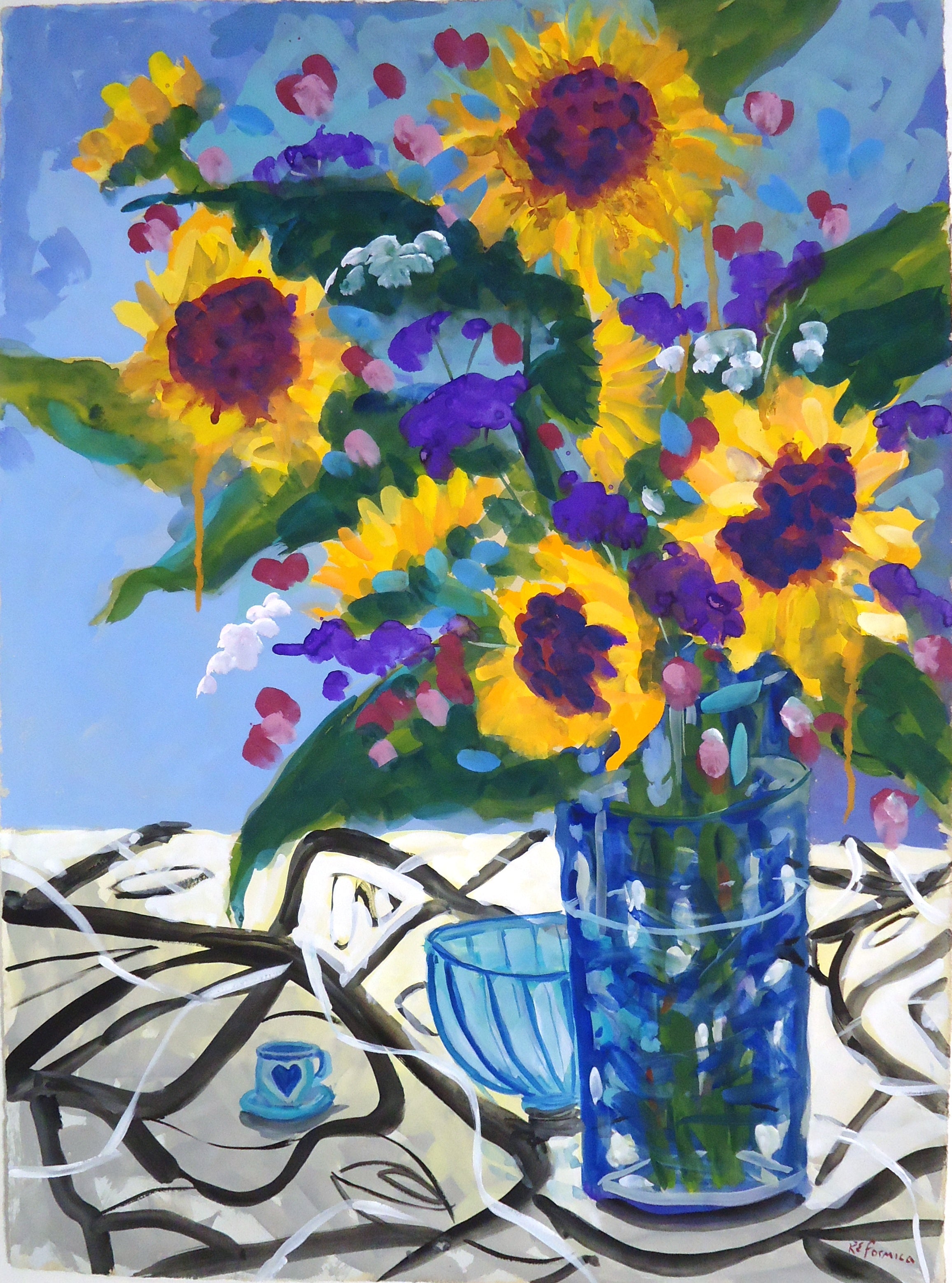 Ruth Formica Sunflower Art Print - Support Ukraine with Beautiful Floral Wall Decor for Home & Office