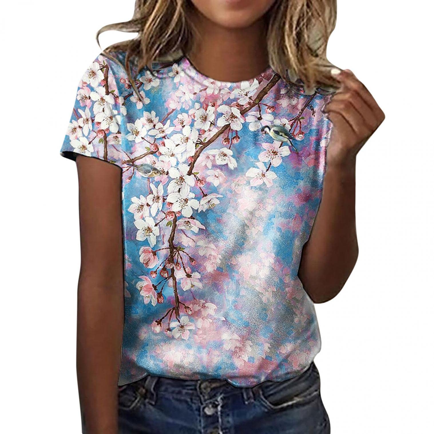 Stylish Women's Casual Tunic Tops - Sexy Elegant Short Sleeve Loose Blouses & Printed T-Shirts | Perfect with Leggings for Work, Weekend & Date Night Outfits