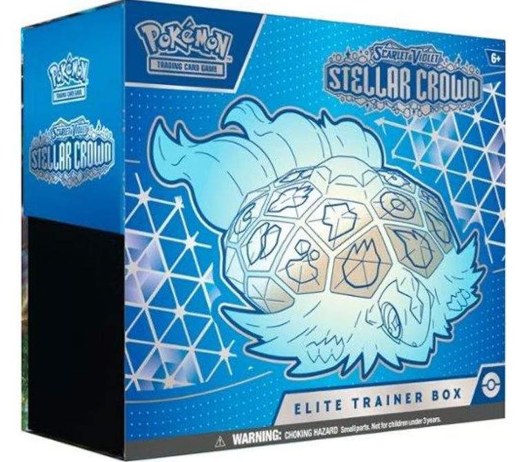 Pokemon Scarlet & Violet Stellar Crown Elite Trainer Box (ETB) - Collectible Trading Card Game Set for Battles & Display