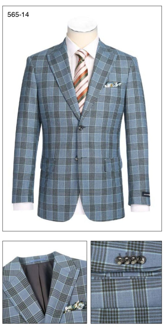 Alessandro Vitello by Renoir Men's Slim Fit Sport Coat 565 14 - Premium Blazer for Business, Weddings & Formal Events