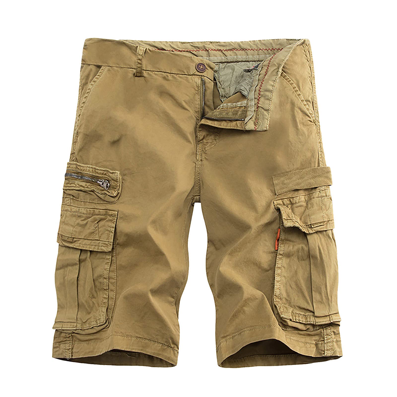**LindoMaker Men's Cargo Shorts - Cotton Relaxed Fit Lightweight Hiking & Athletic Tactical Shorts with Pockets - Perfect for Outdoor Adventures, Gym & Casual Wear**