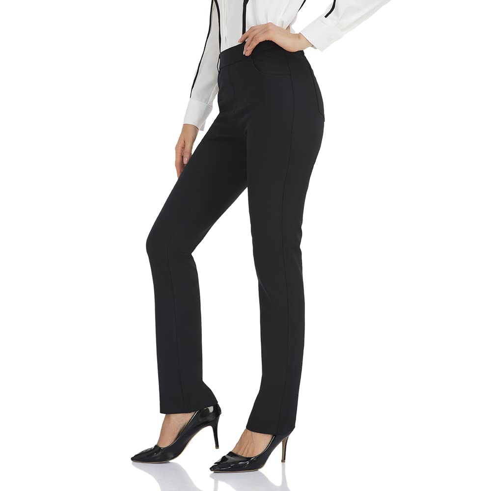 Women's Stretch Work Pants - 4-Way Stretch Comfortable Pull-On Dress Pants for Business Casual | Office Wear & Professional Attire