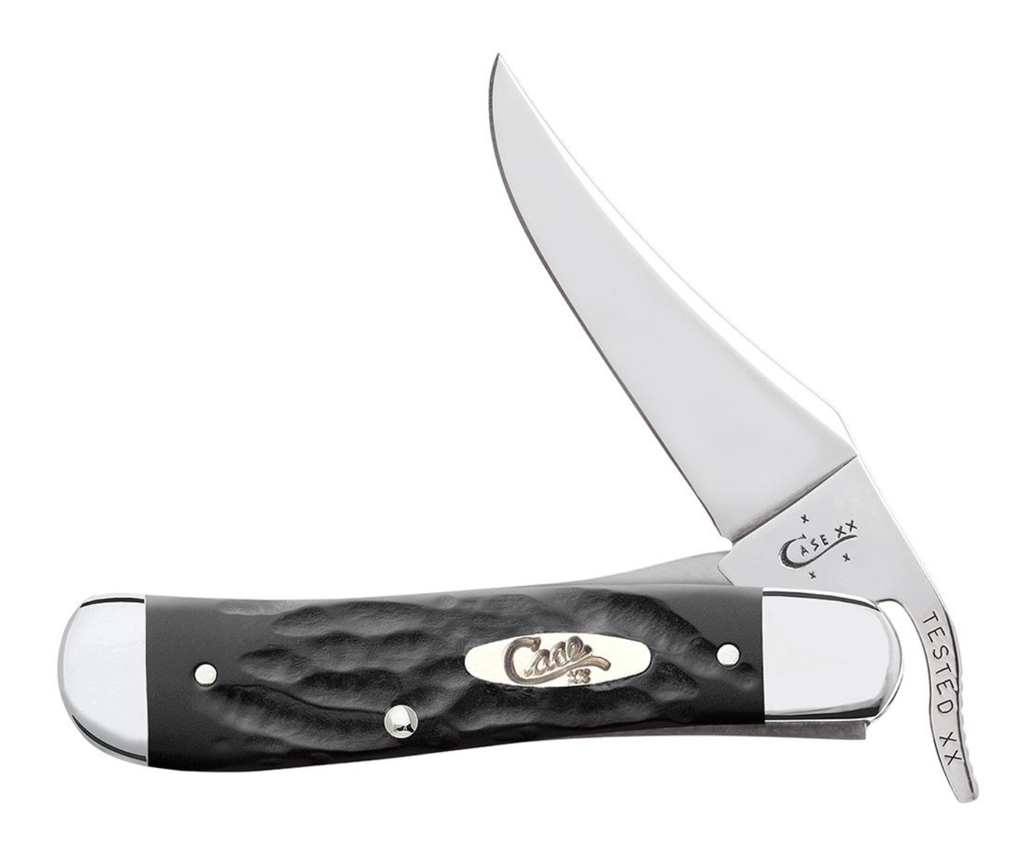 CASE18224 Rough Black Synthetic RussLock Knife - Durable Folding Pocket Knife for Outdoor, Camping, and Everyday Carry (EDC)