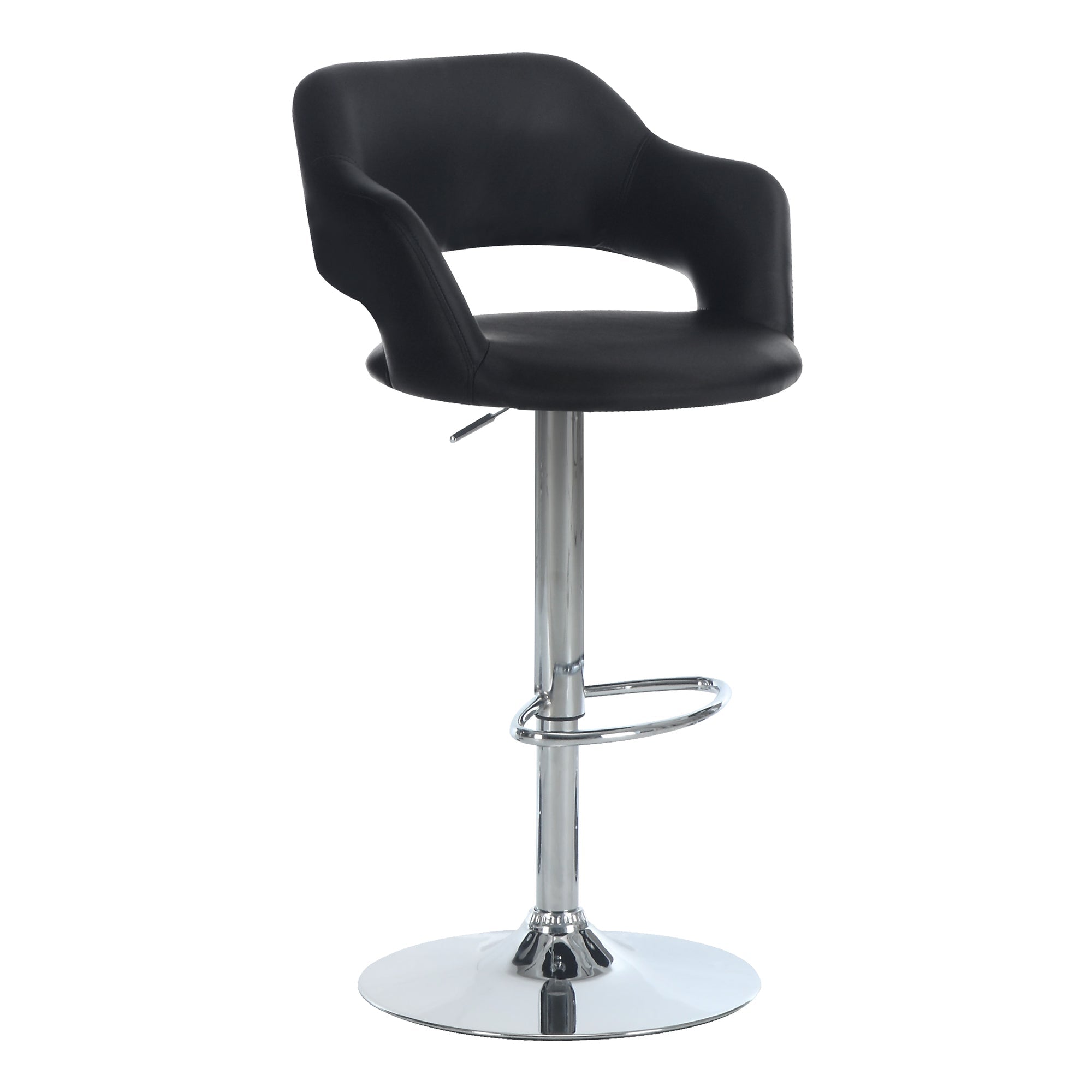 Adjustable Hydraulic Lift Bar Stool with Black & Chrome Metal Frame - Perfect for Kitchen Islands, Bars, and Home Decor