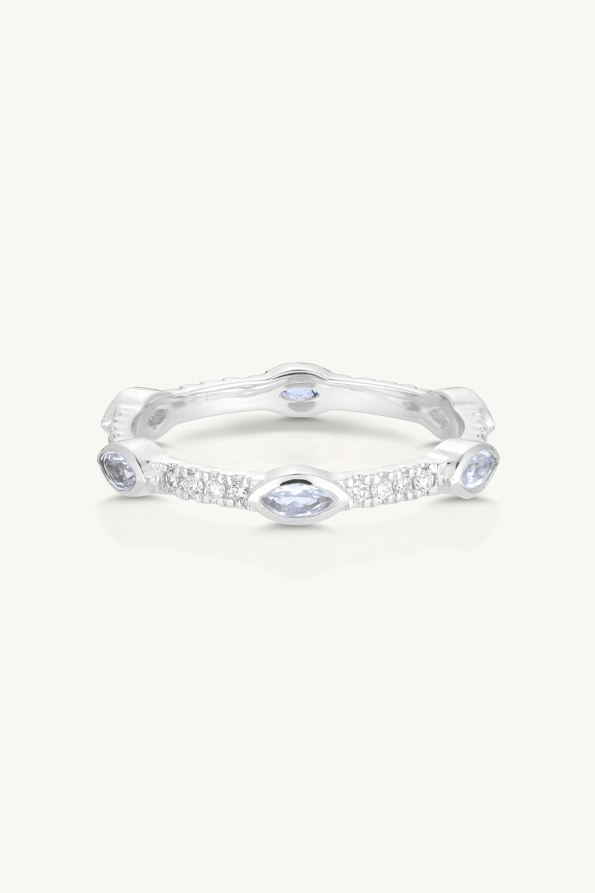 Infinity Moonstone White Gold Wedding Ring – Elegant Bridal Jewelry for Women, Perfect for Engagement, Proposal & Anniversary Gifts