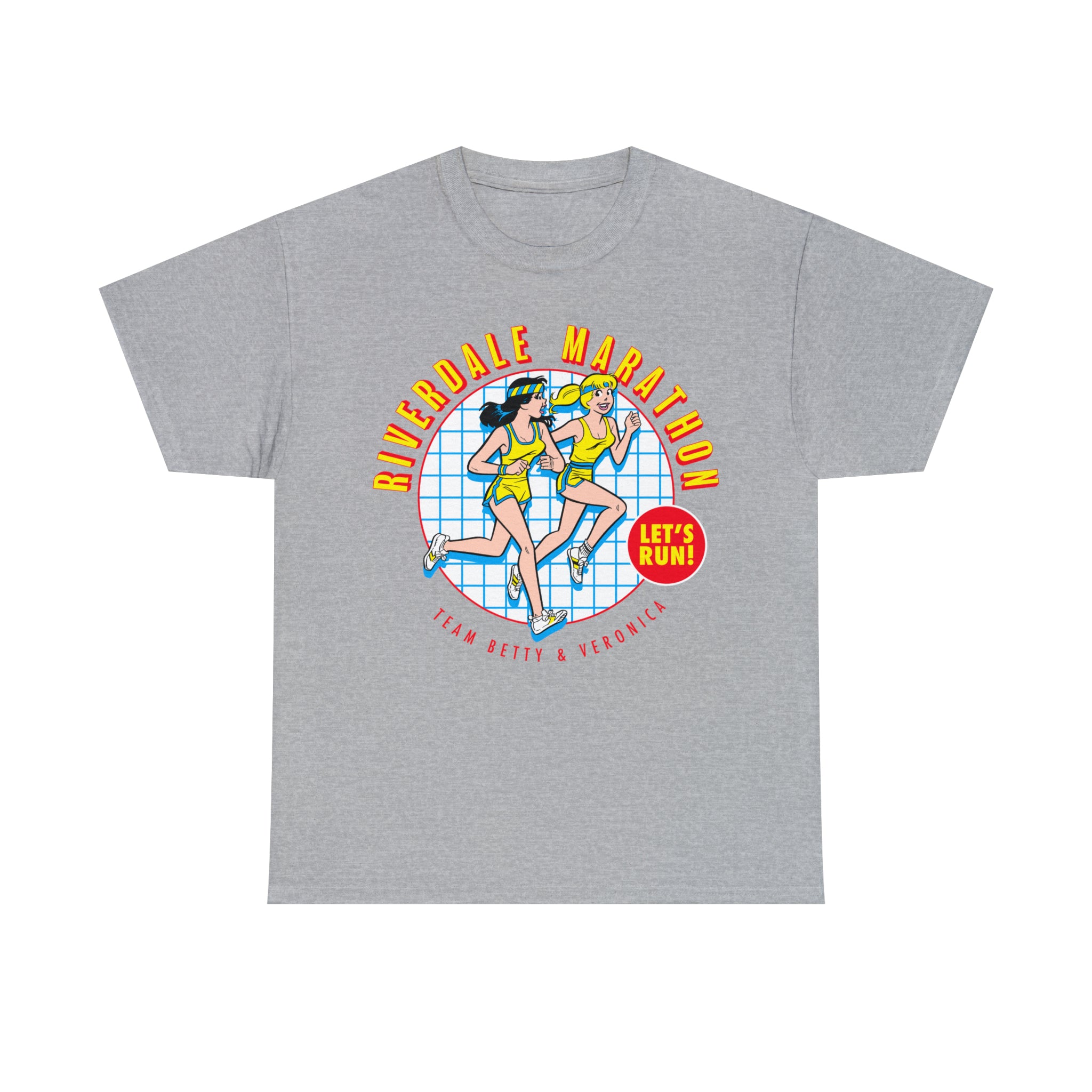 Riverdale Marathon Let's Run Graphic Tee - Unisex Heavy Cotton T-Shirt with Betty & Veronica Print | Casual Wear, TV Show Merchandise, Gifts for Fans