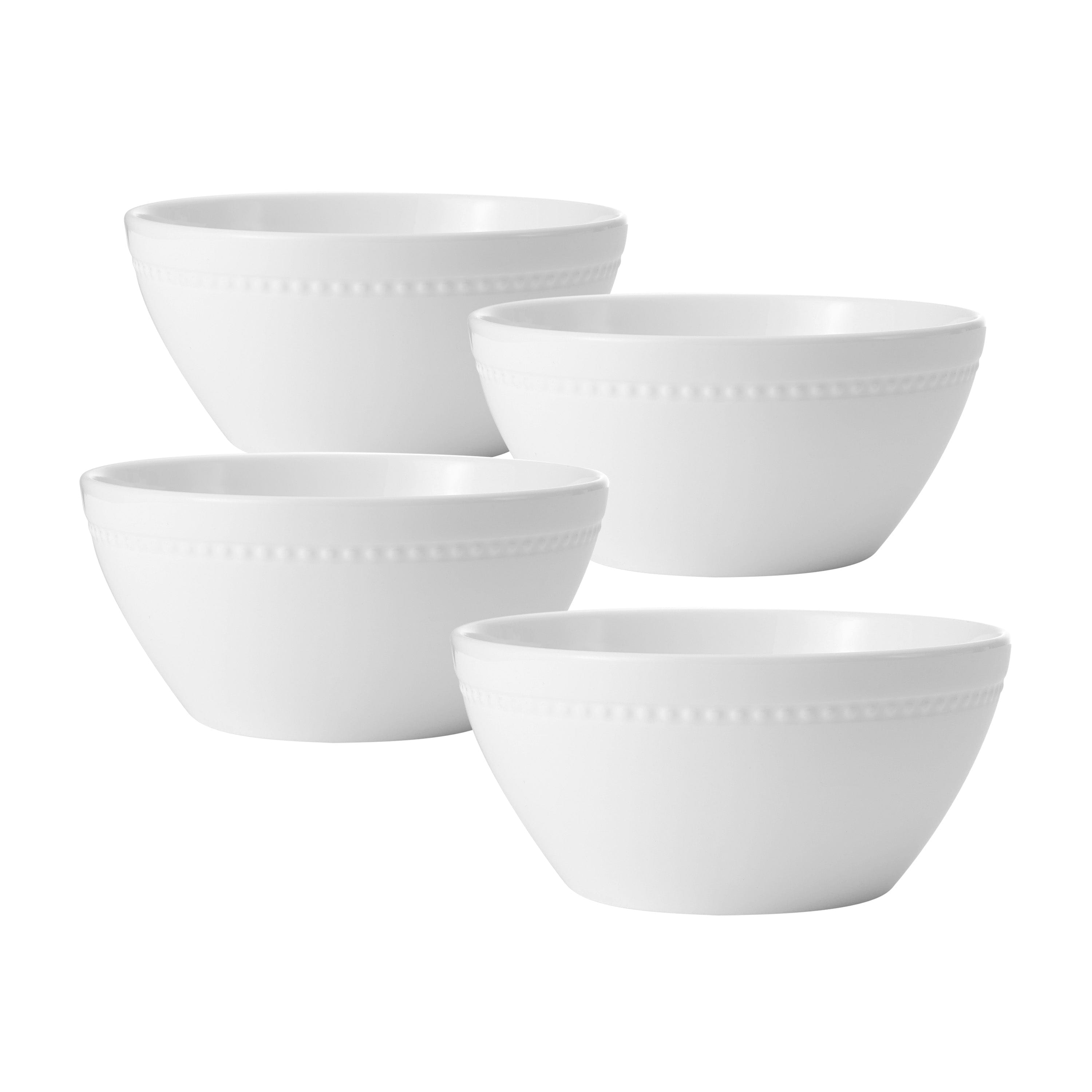 Loria Set of 4 Soup and Cereal Bowls - 16oz Porcelain Bowls for Soup, Cereal, Salad, Ice Cream - Perfect for Breakfast, Dining, and Kitchen Use