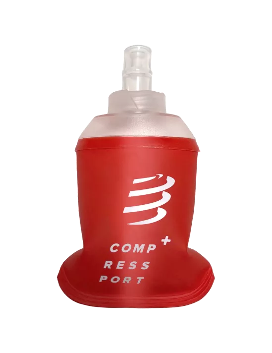 Compressport ErgoFlask 150ml Hydration Running Water Bottle - Red | Lightweight & Leak-Proof for Marathon, Cycling & Outdoor Sports