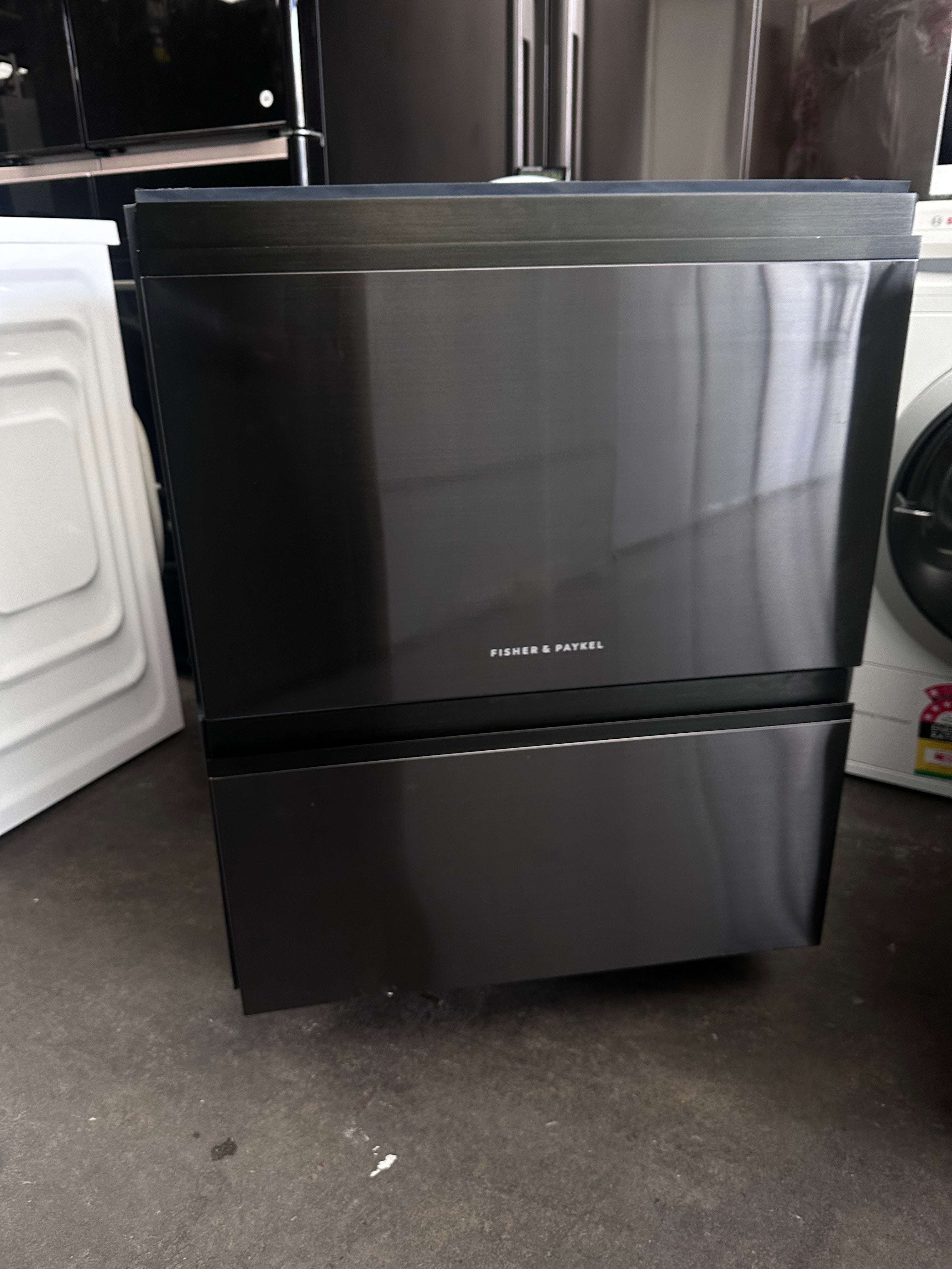 Fisher & Paykel Series 9 DD60D4NB9 Contemporary Double DishDrawer Dishwasher in Black Steel - Factory Second | Perfect for Modern Kitchens & Small Spaces