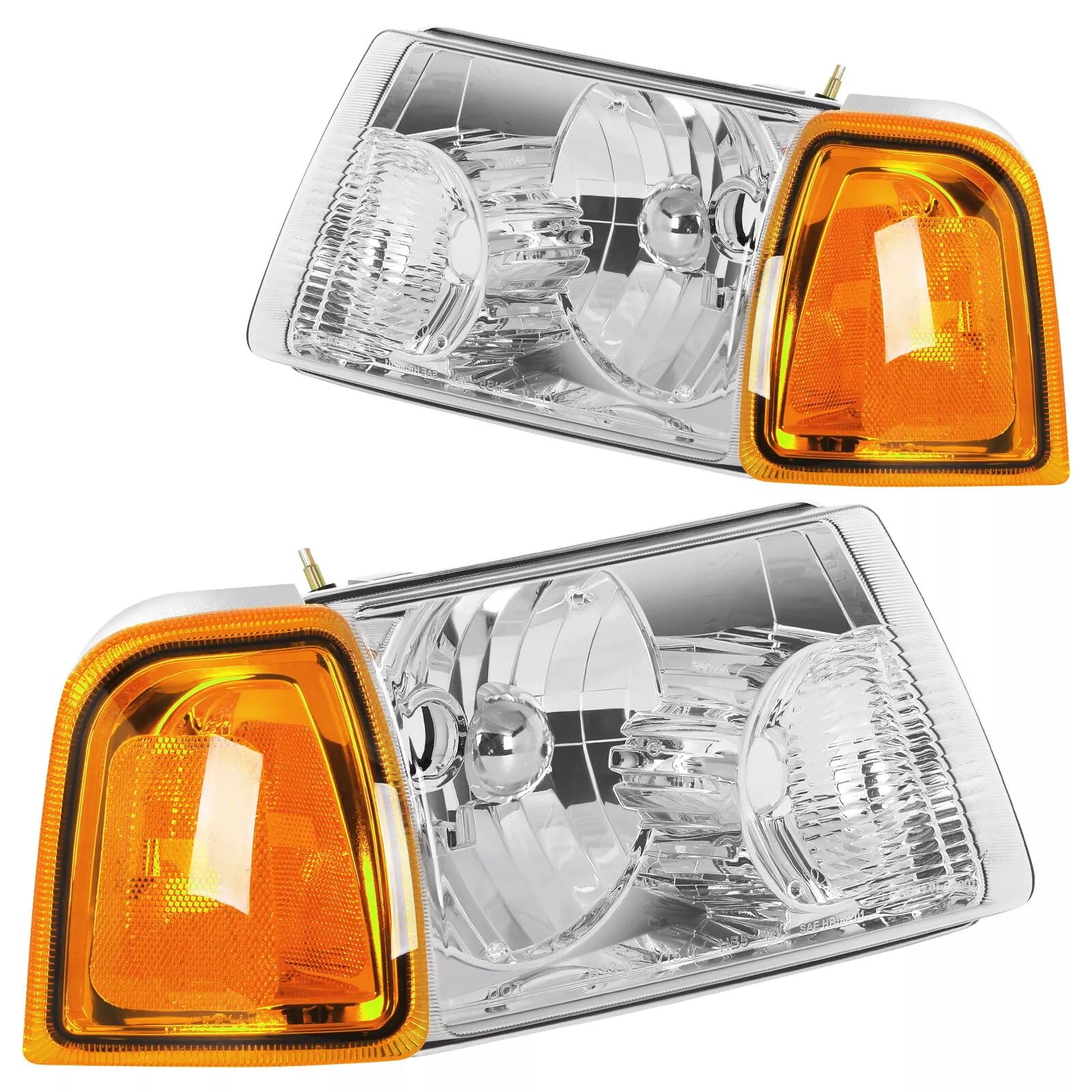Winnebago Vista 2010-2015 RV Motorhome Replacement Headlights & Turn Signal Lights Pair (Left & Right) - Upgrade Your RV Lighting for Safer Night Driving and Camping Adventures