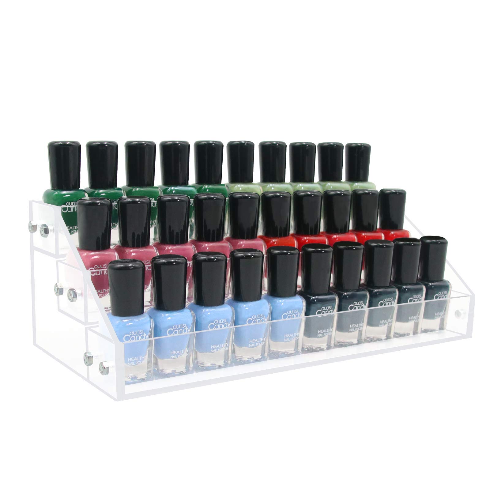 Kingtaily 3-Tier Clear Acrylic Nail Polish Organizer & Essential Oil Storage Stand - Perfect for Salon, Spa, Home Vanity & Bathroom Organization