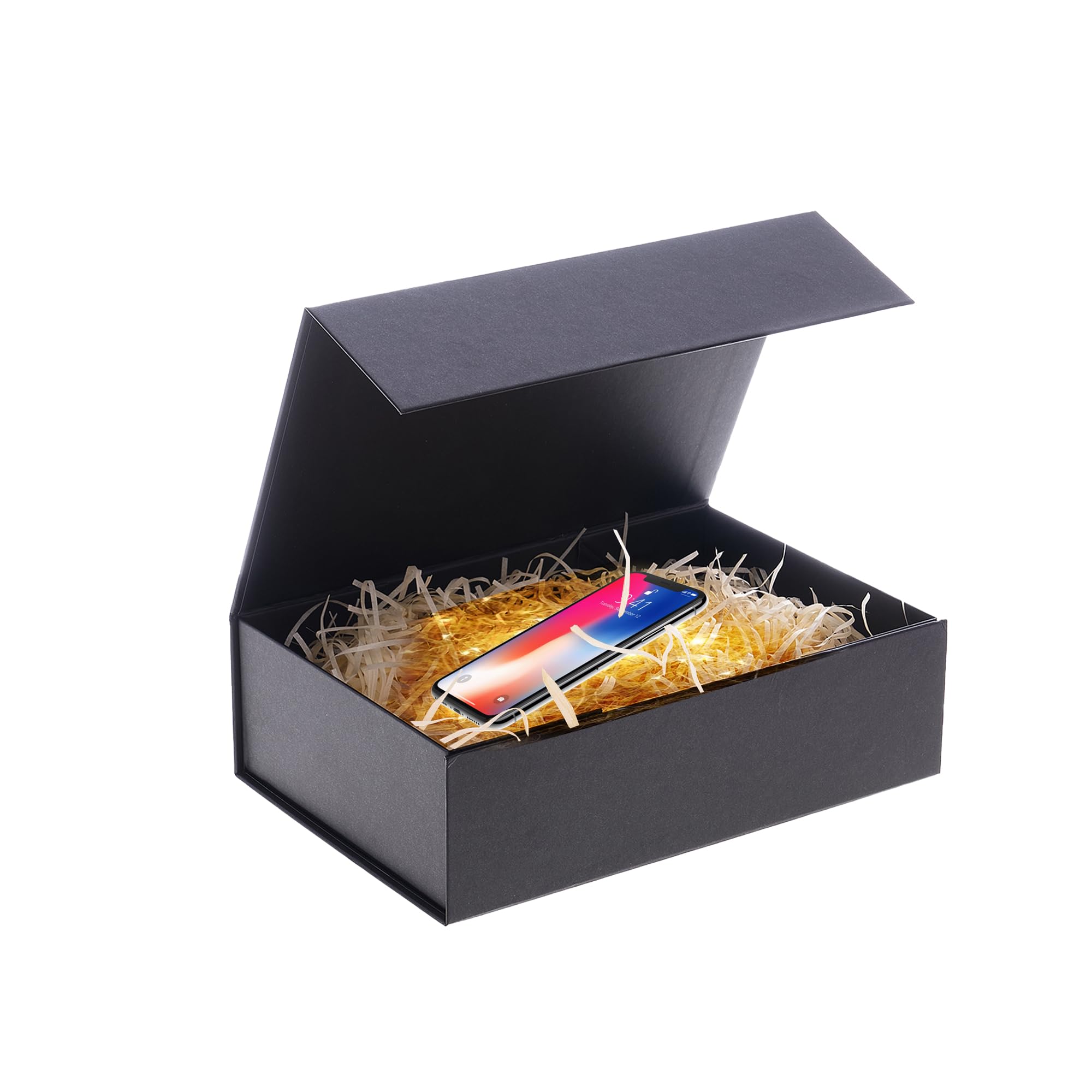QTYORD 13x4.73x9.85 Inches Collapsible Gift Box with Magnetic Lid - Wedding Proposal Box for Groomsmen & Bridesmaids, Present Packaging for Anniversary, Birthday & Special Occasions - Perfect for Jewelry, Keepsakes & Luxury Gifts