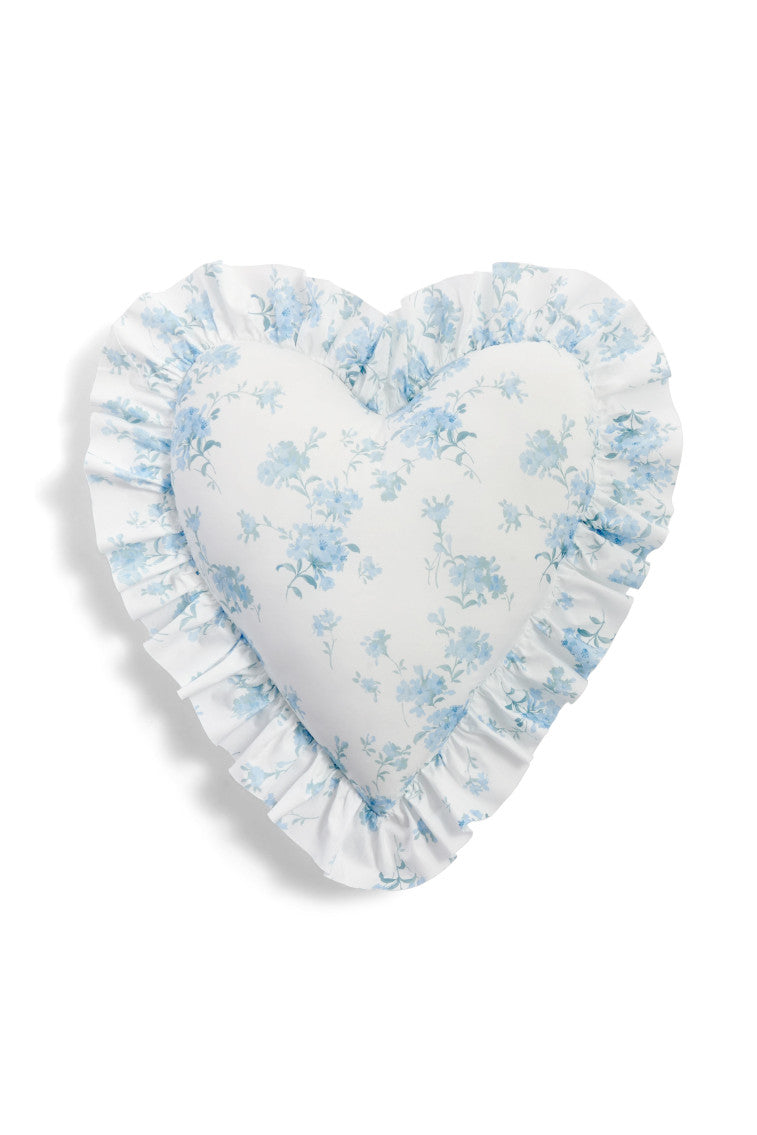 Heart Shaped Ruffle Throw Pillow Cover - Moonlight Shadow Design for Sofa, Bed & Home Decor | Romantic Cushion for Valentine's Day, Wedding & Nursery Room Decorations