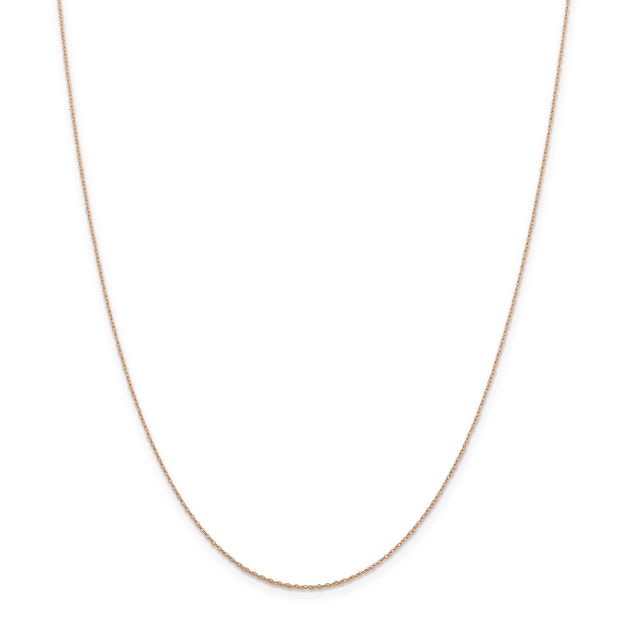 14K Rose Gold 0.5mm Cable Rope Chain Necklace for Women - Dainty & Delicate Jewelry for Everyday Wear, Gift Giving & Special Occasions