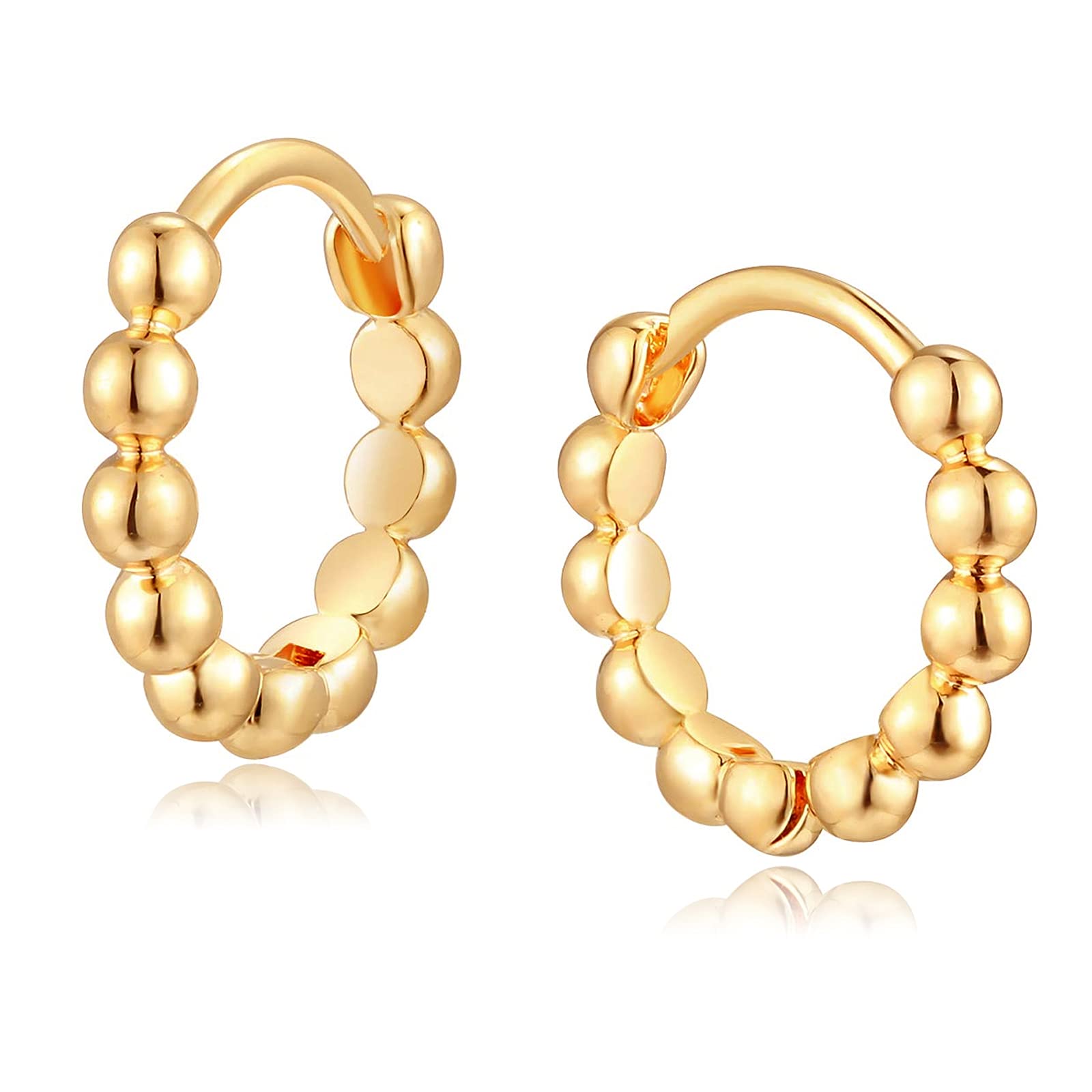 14K Gold Plated Huggie Hoop Earrings for Women - Hypoallergenic Twisted Chain Hollow Out Design - Fashion Jewelry for Daily Wear, Parties & Special Occasions