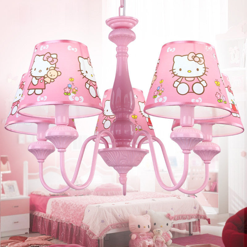 Hello Kitty Crystal Chandelier - Pink LED Ceiling Light for Girls Room, Bedroom, Nursery - Kawaii Home Decor Gift for Kids & Teens - Perfect for Birthday, Christmas & Party Decorations