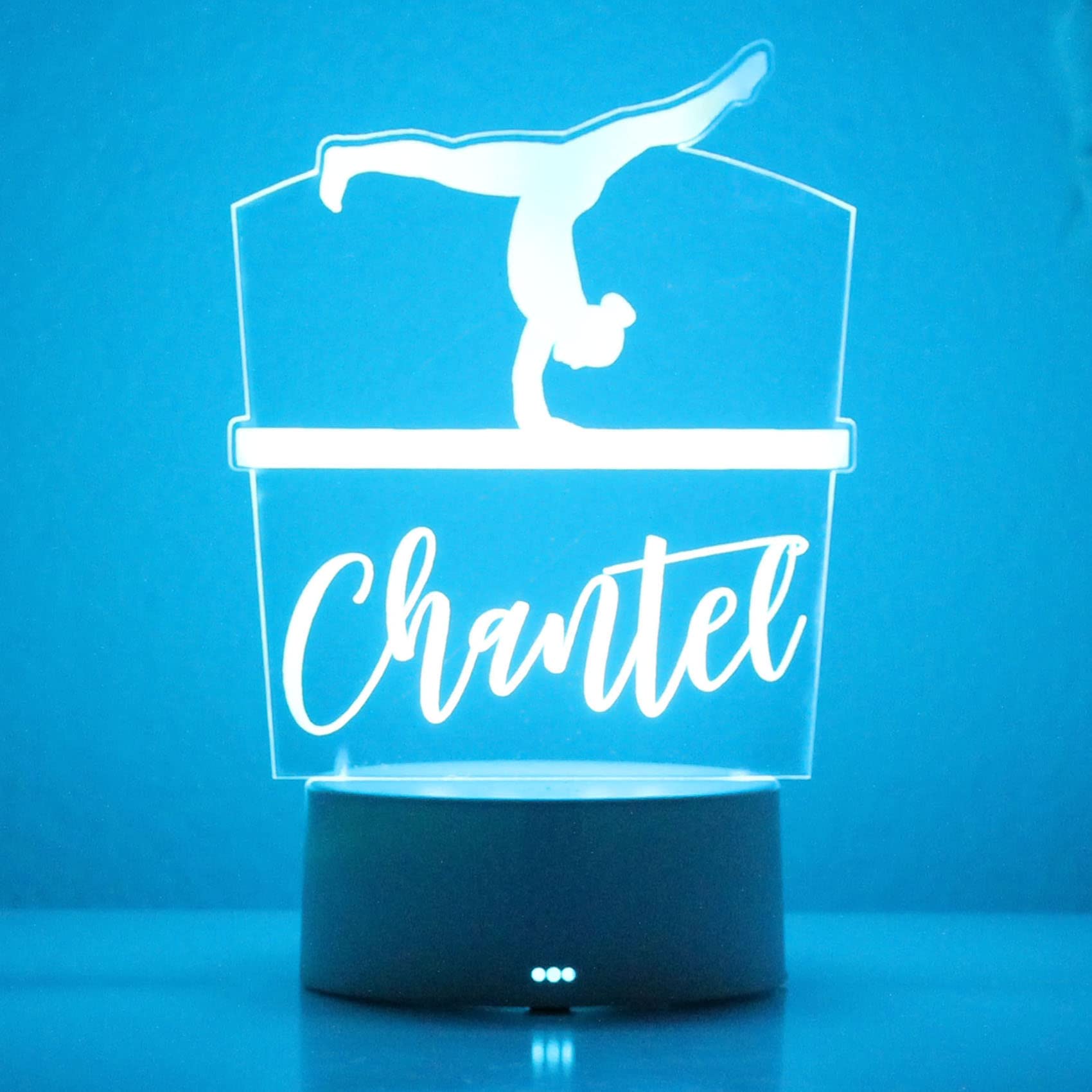 ETCHEY Personalized Gymnastics Night Light - Custom Kids Bedroom Decor for Girls, LED Nursery Lamp for Children's Room | Perfect for Bedtime, Birthday Gifts & Gymnast Themed Bedroom Decor