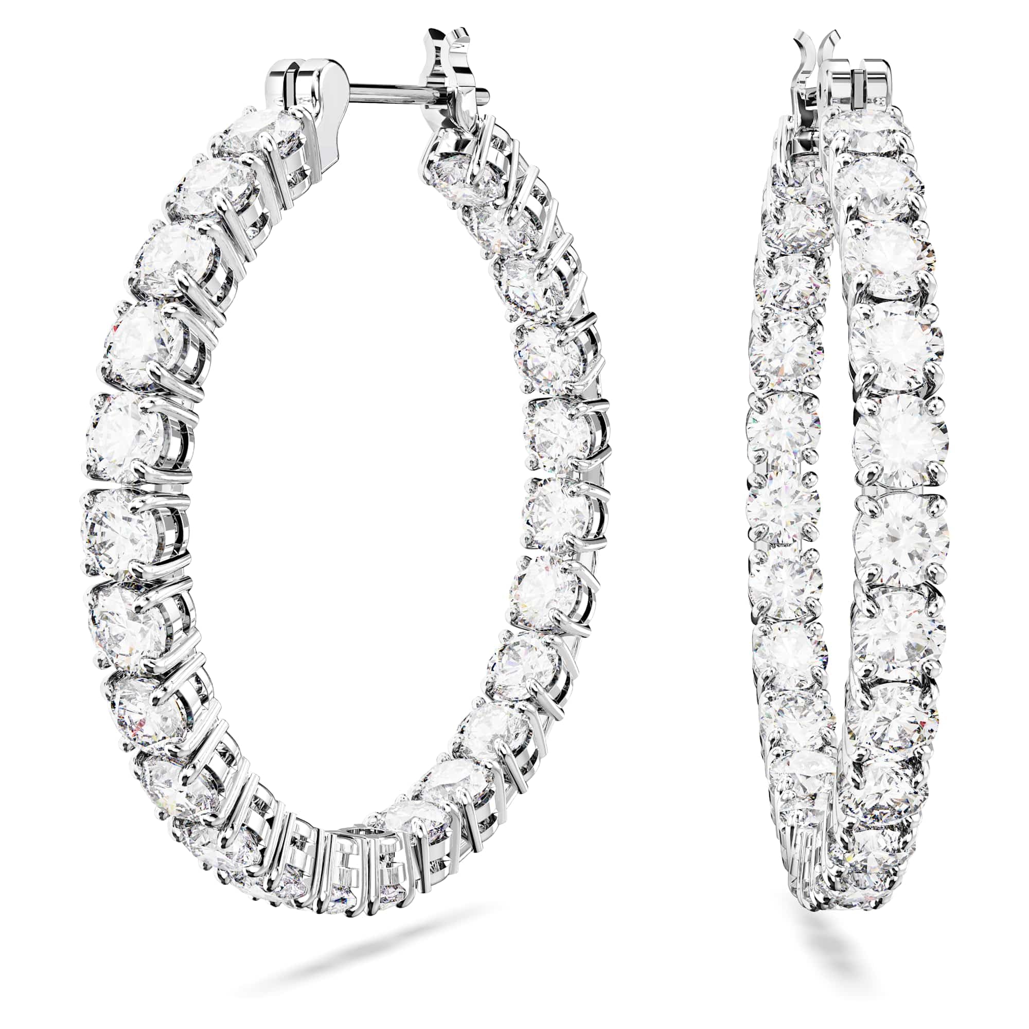 Swarovski Crystal Matrix Hoop Earrings for Women - Elegant & Sparkling Jewelry for Parties, Weddings & Everyday Wear