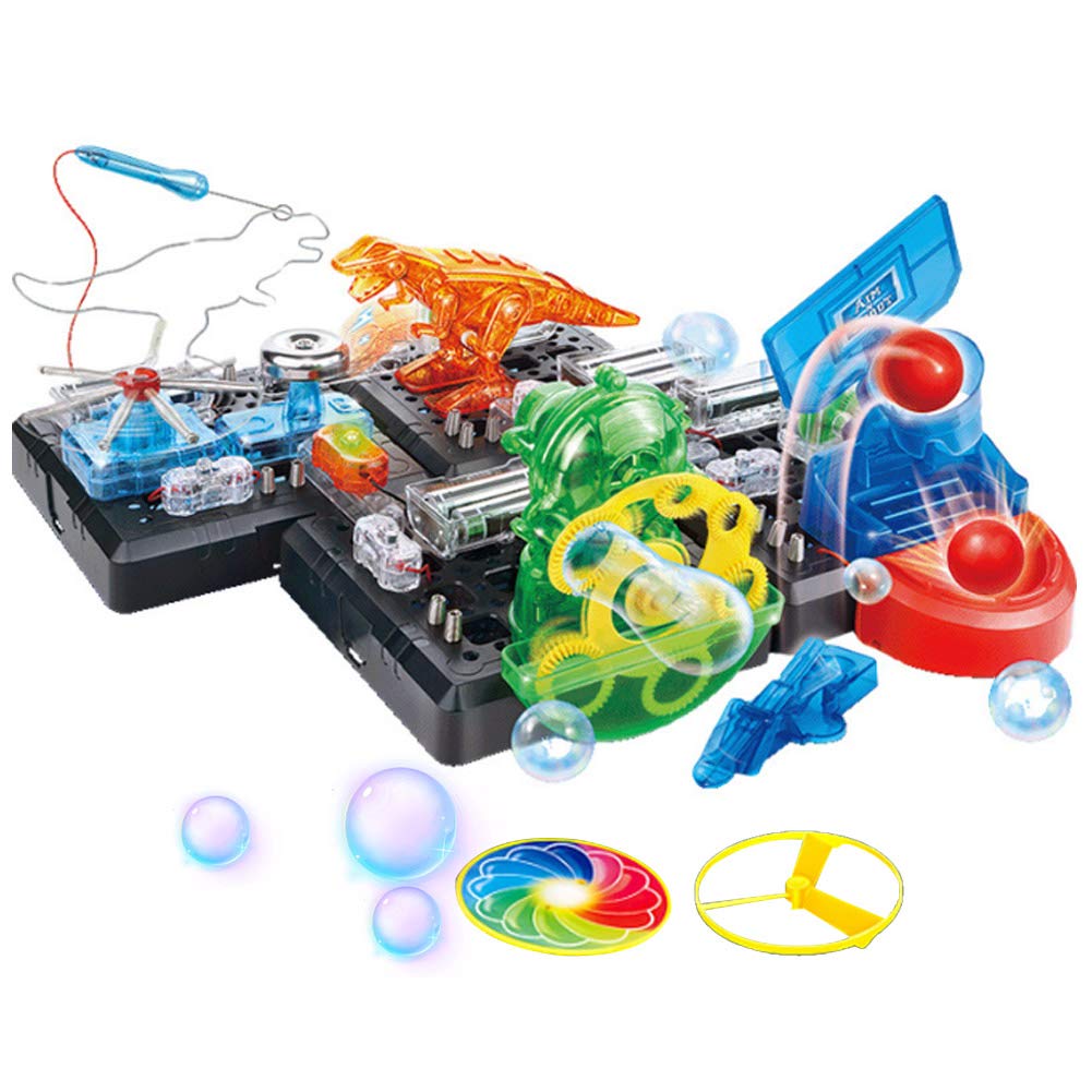 FXQIN STEM Physics Experiment Kit - 120 Circuit Combinations for Kids, DIY Electric Dinosaur, Foam Machine, Maze Clock & Basketball Projects | Science Educational Toys for Children | Perfect for Classroom, Birthday Gifts & STEM Learning Activities