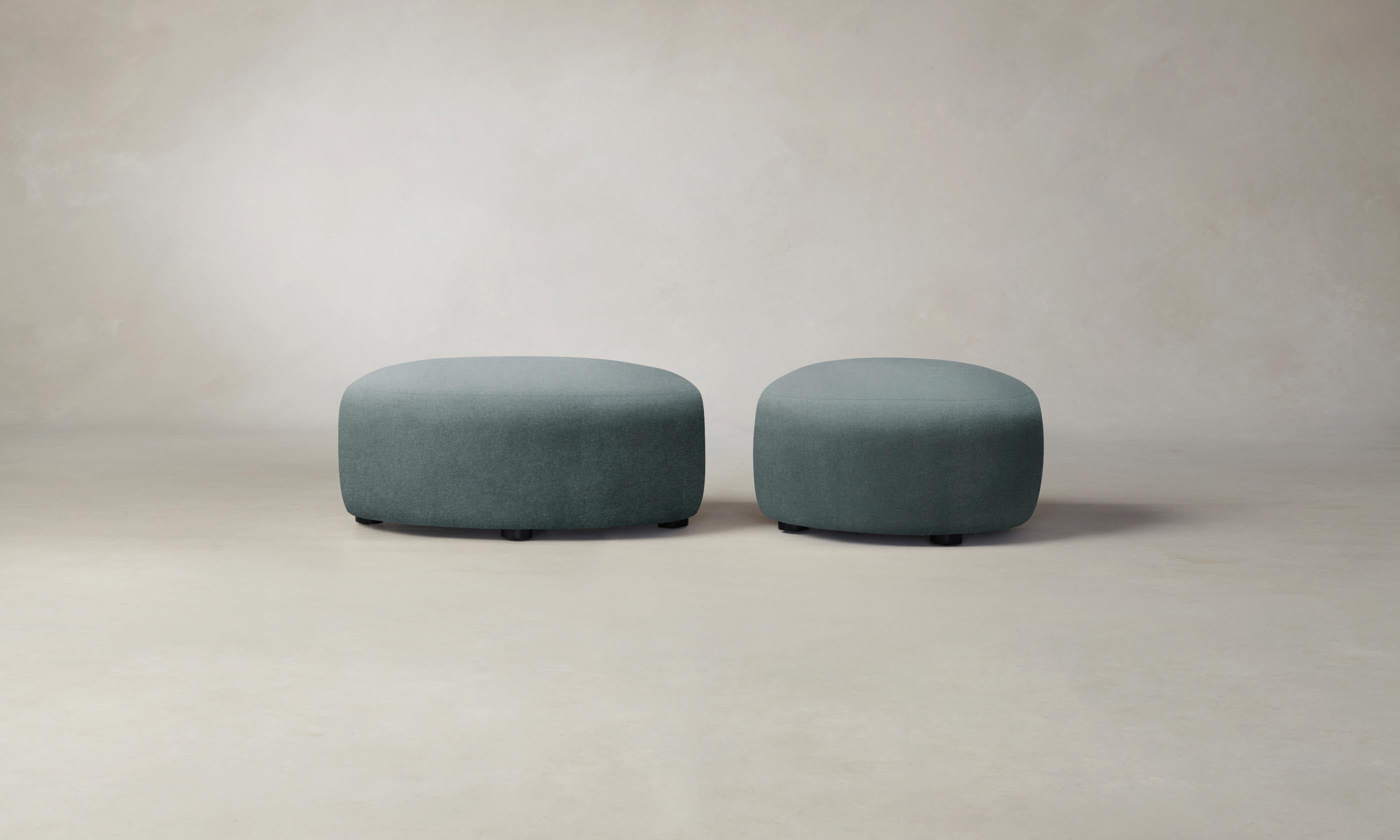 Luxury Chelsea Ottoman with Performance Velvet Upholstery in Seafoam Green - Perfect for Living Room, Bedroom & Home Office Decor