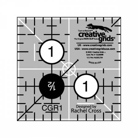 Creative Grid 1.5 Inch Square Ruler - Perfect for Quilting, Sewing, and Craft Projects - Non-Slip Measuring Tool for Fabric Cutting and Patchwork