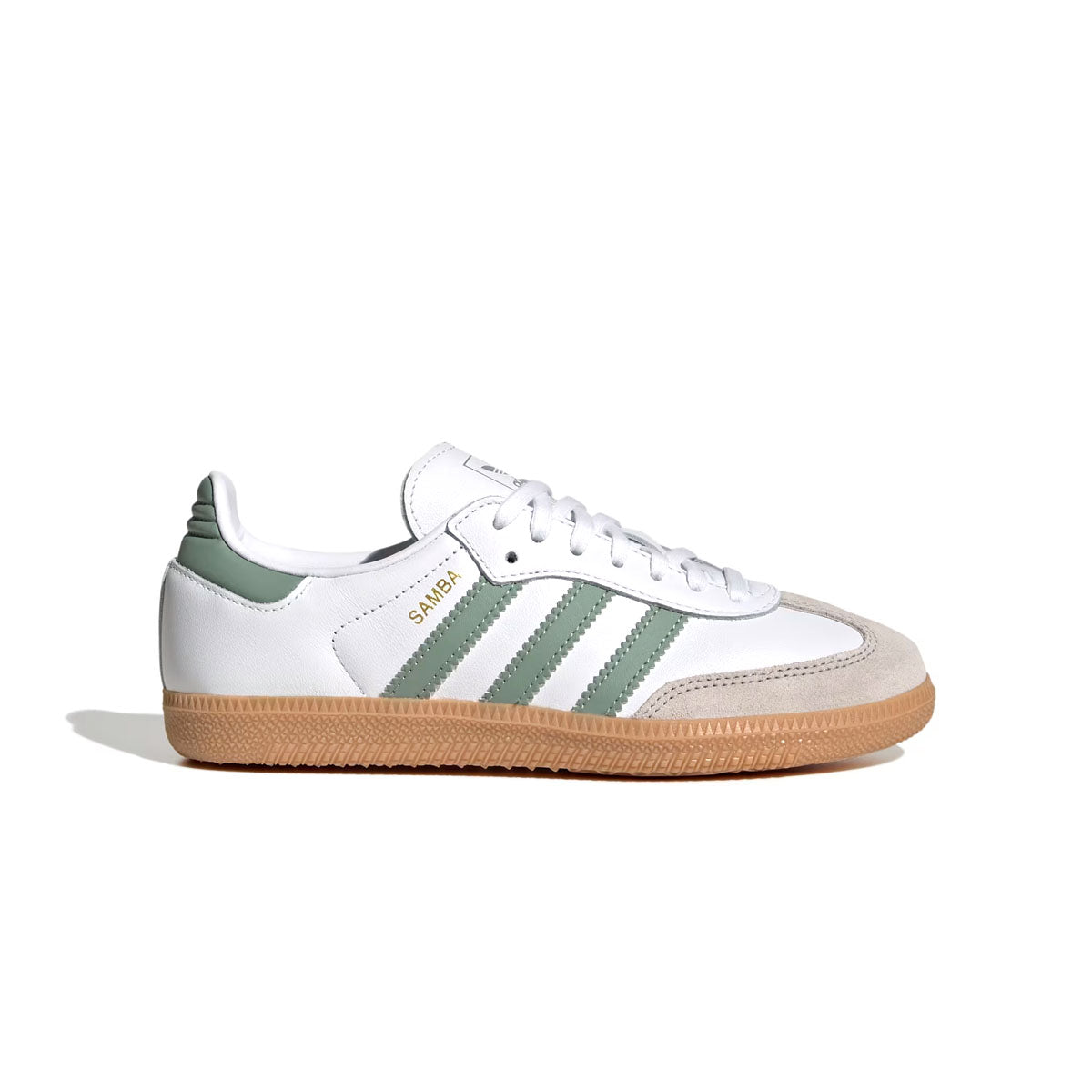 Kids Samba OG Sneakers - Cloud White Silver Green | Comfortable Athletic Shoes for Boys & Girls | Perfect for School, Sports & Casual Wear