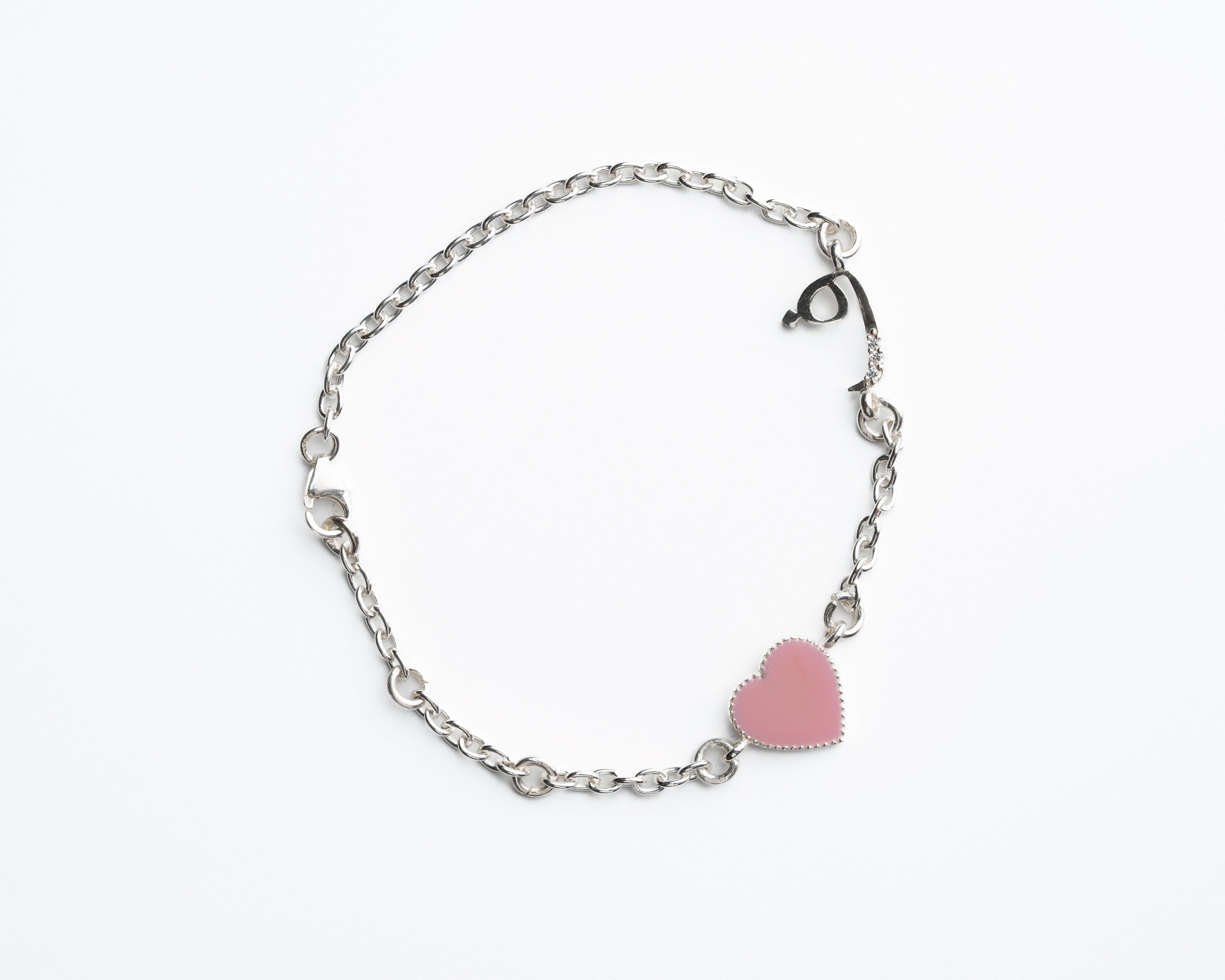 Arabic Initial Heart Bracelet in Sterling Silver - Personalized Name Jewelry for Babies & Kids - Perfect for Birthdays, Christenings & Special Occasions